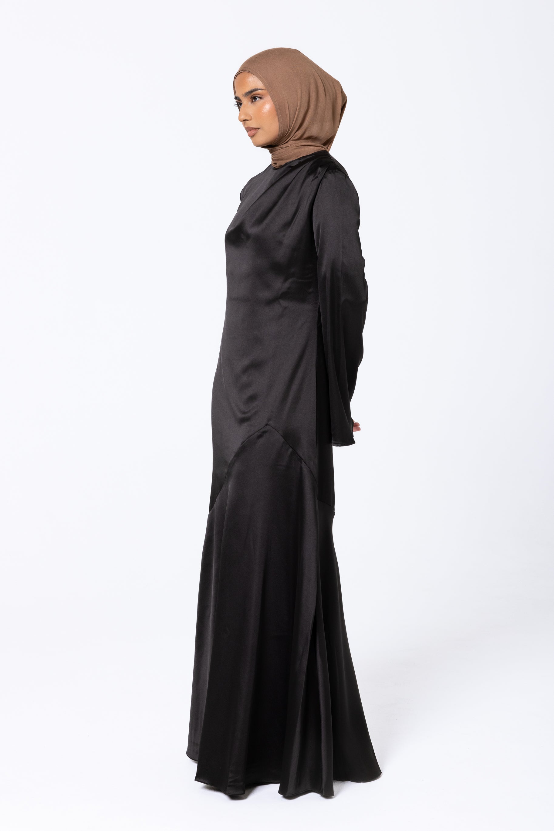 Solaria Satin Dress - Black
