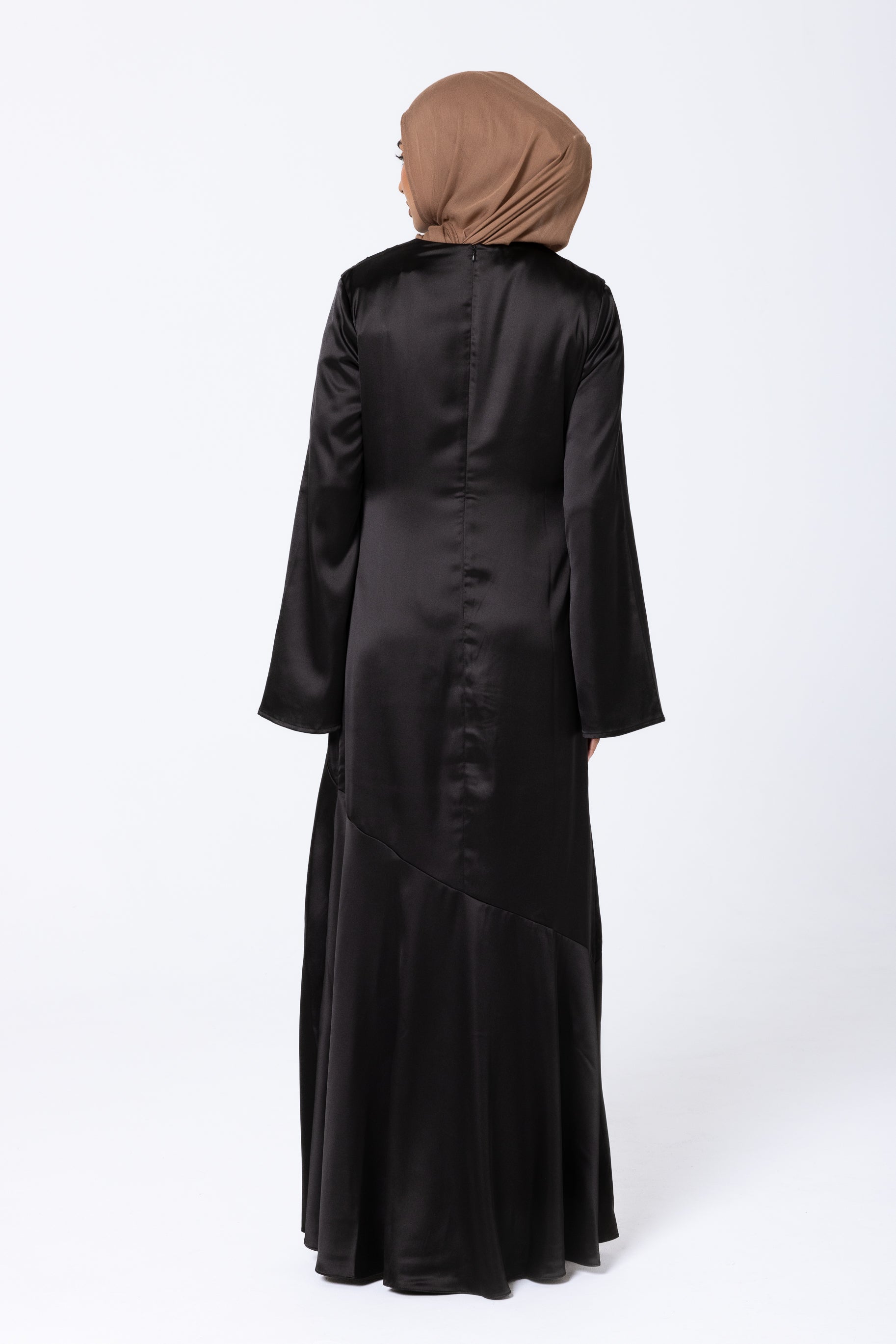 Solaria Satin Dress - Black