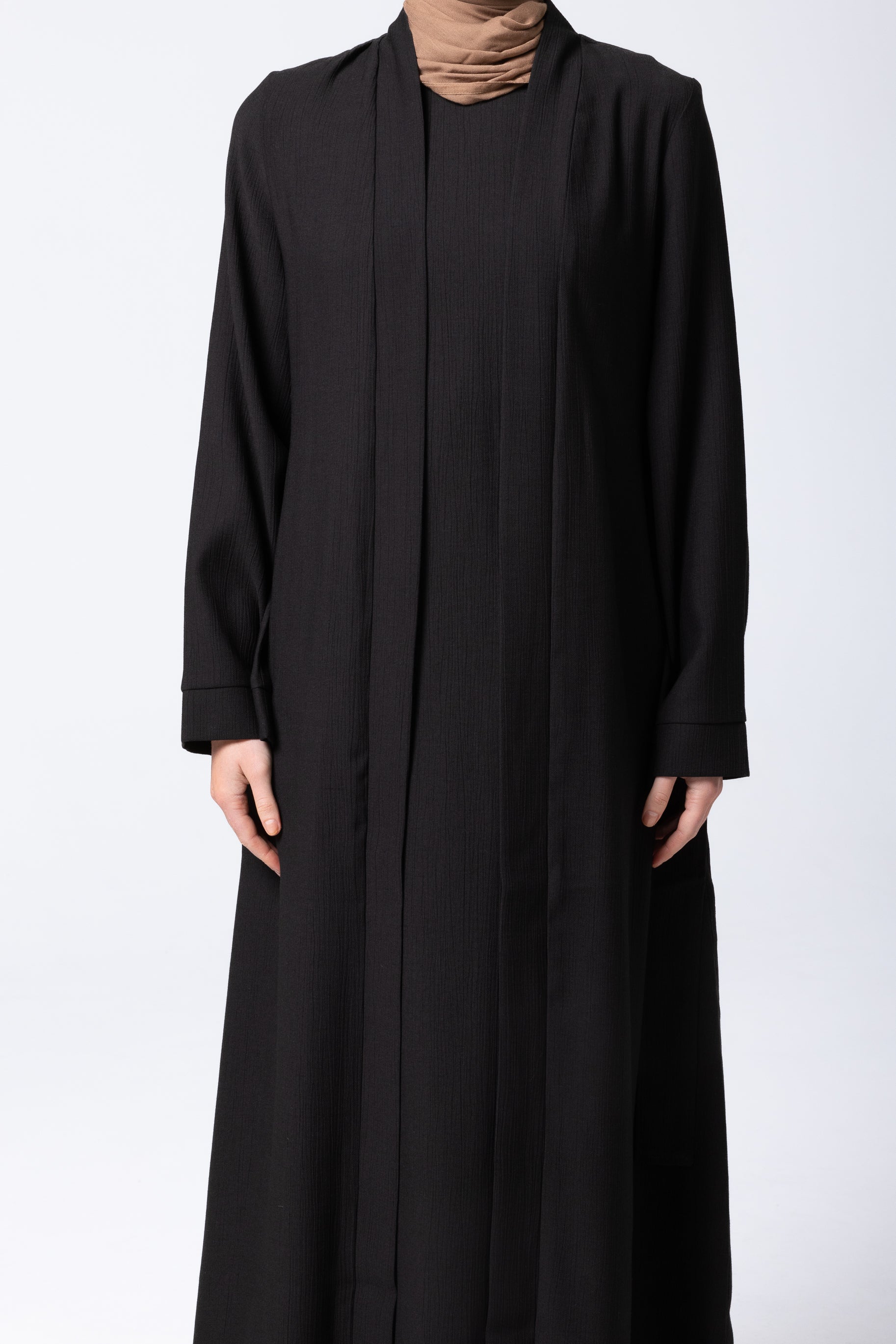 Leen Open Abaya Set - Black