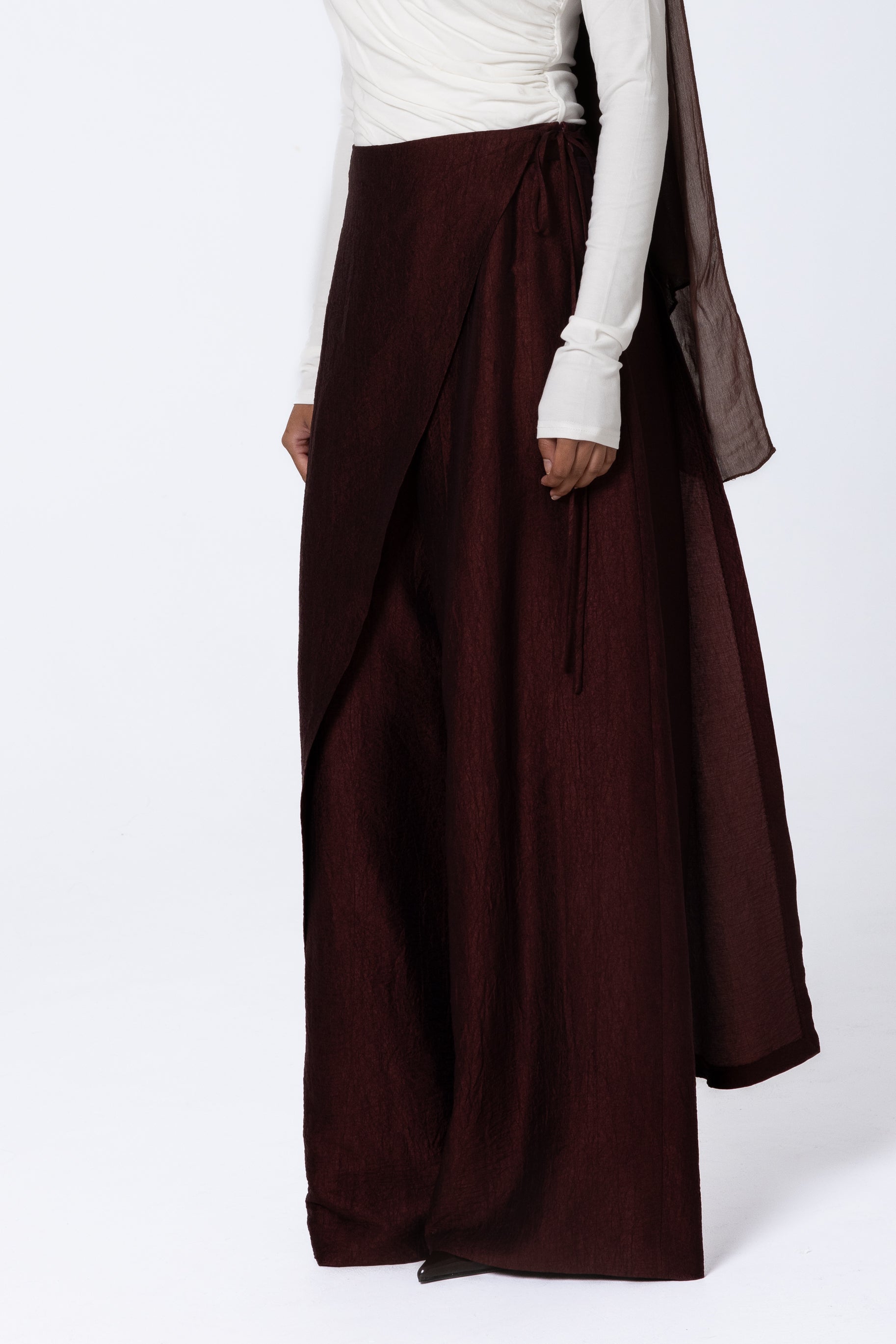 Yasmin Wrap Pants - Deep Crimson