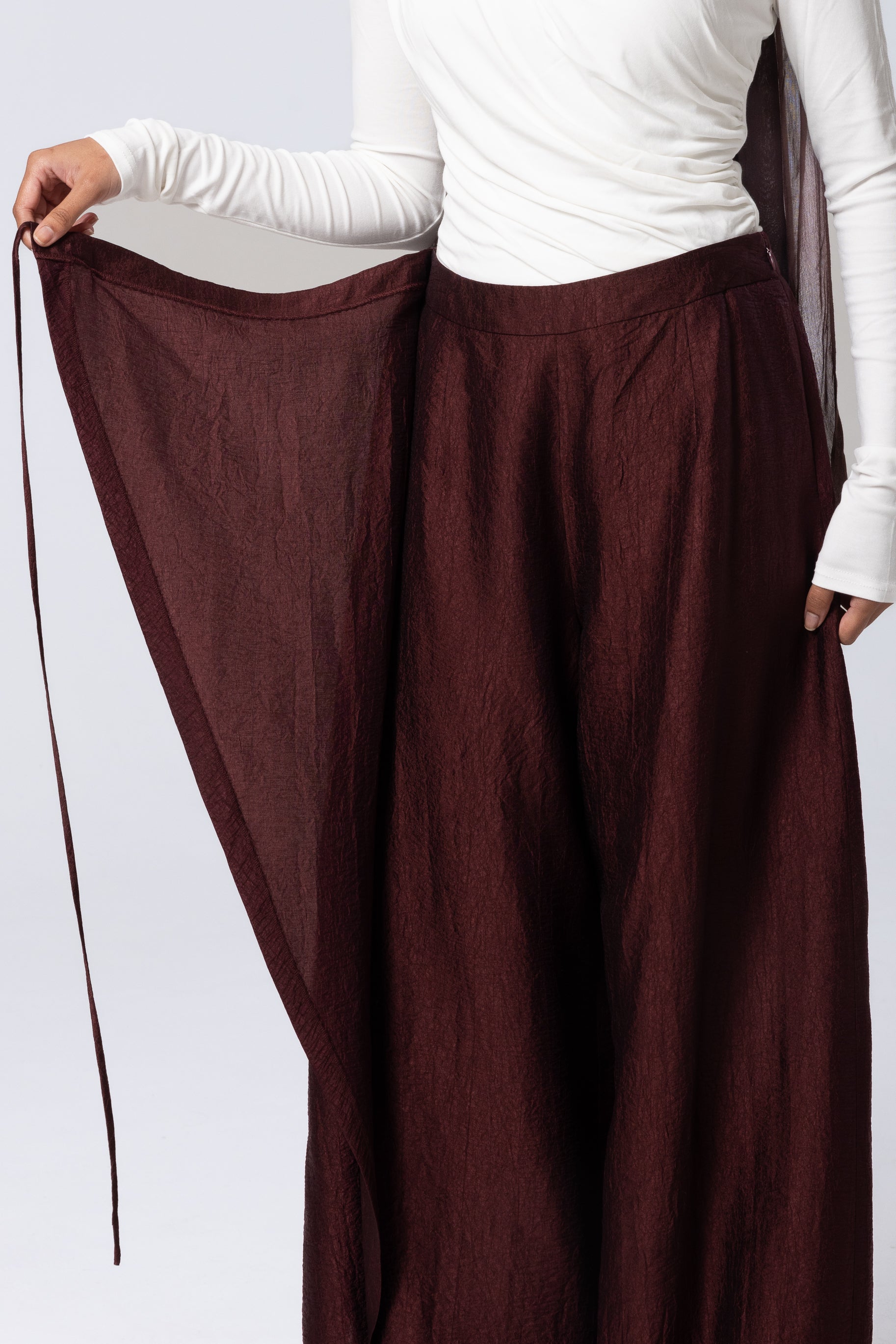 Yasmin Wrap Pants - Deep Crimson