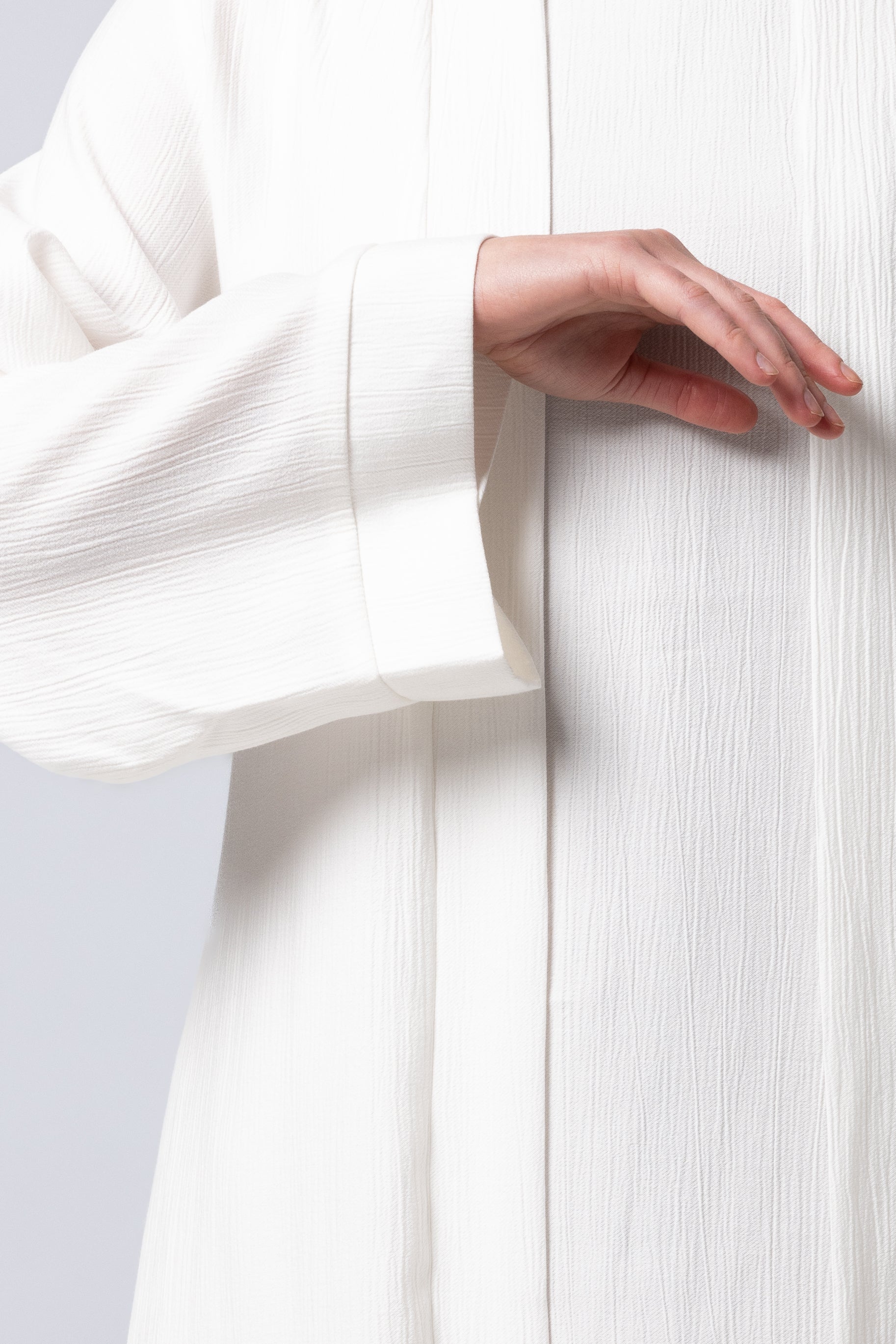 Leen Open Abaya Set - White