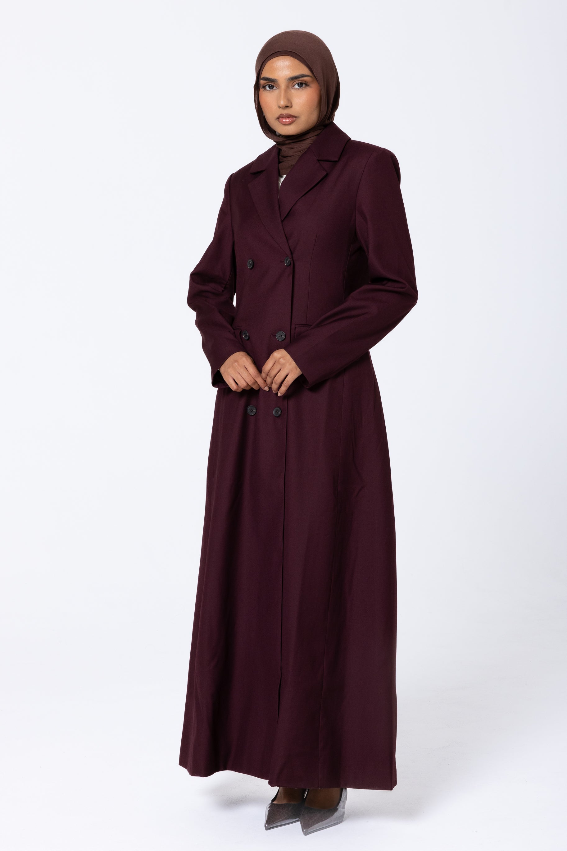 Alexa Double Breasted Coat - Mulberry