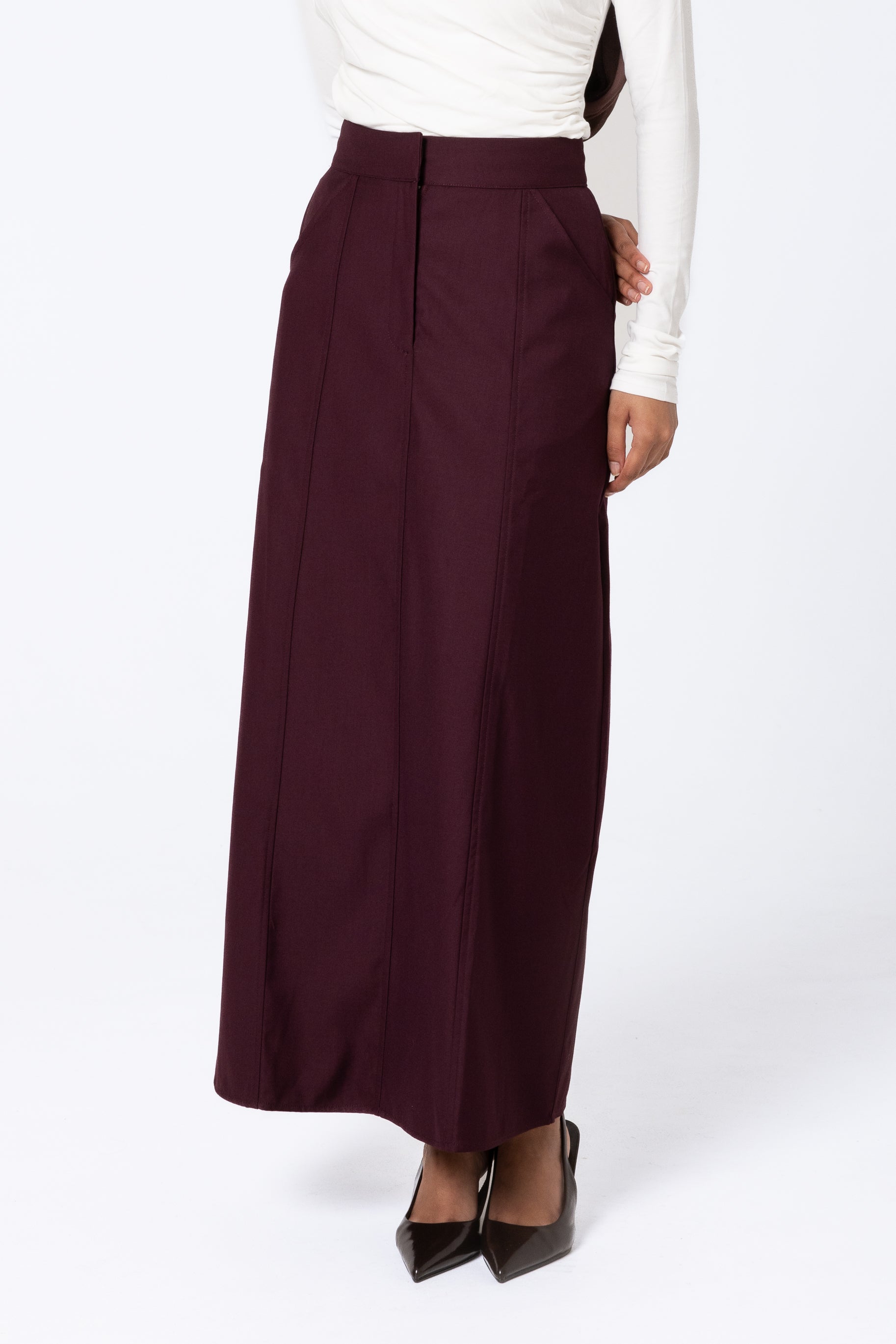 Alexa Pencil Skirt - Mulberry