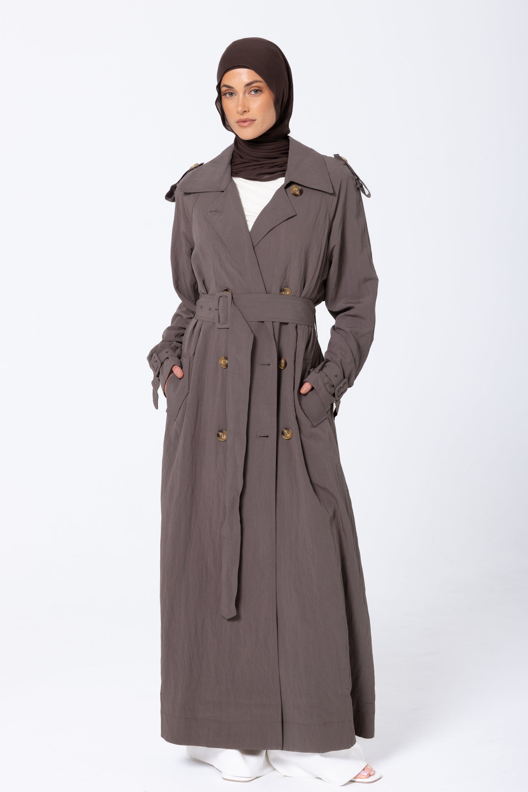 Lameesa Lyocell Trench Coat - Cedar