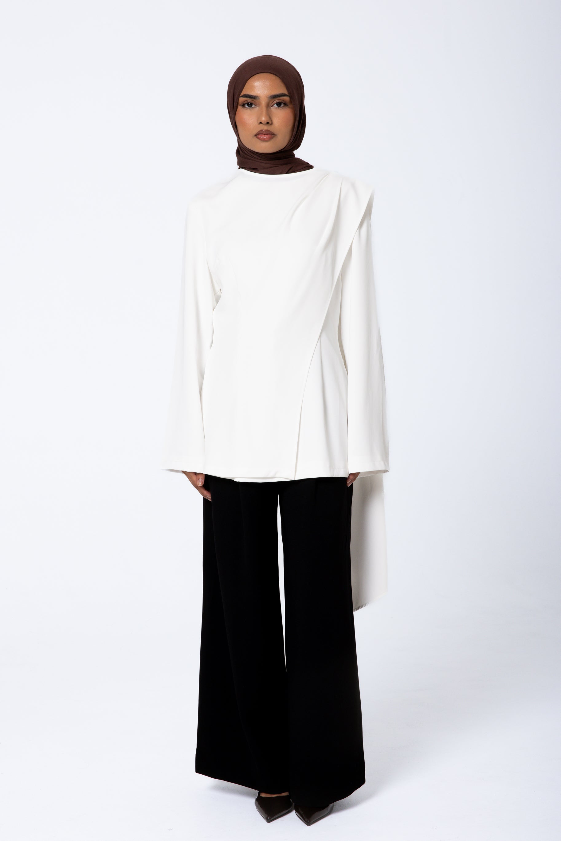 Gardenia Drape Top - White