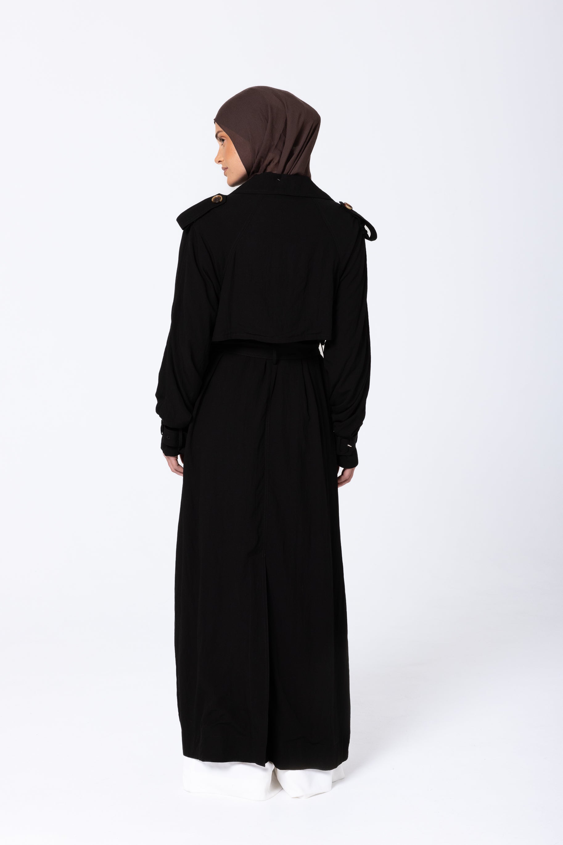 Lameesa Lyocell Trench Coat - Black