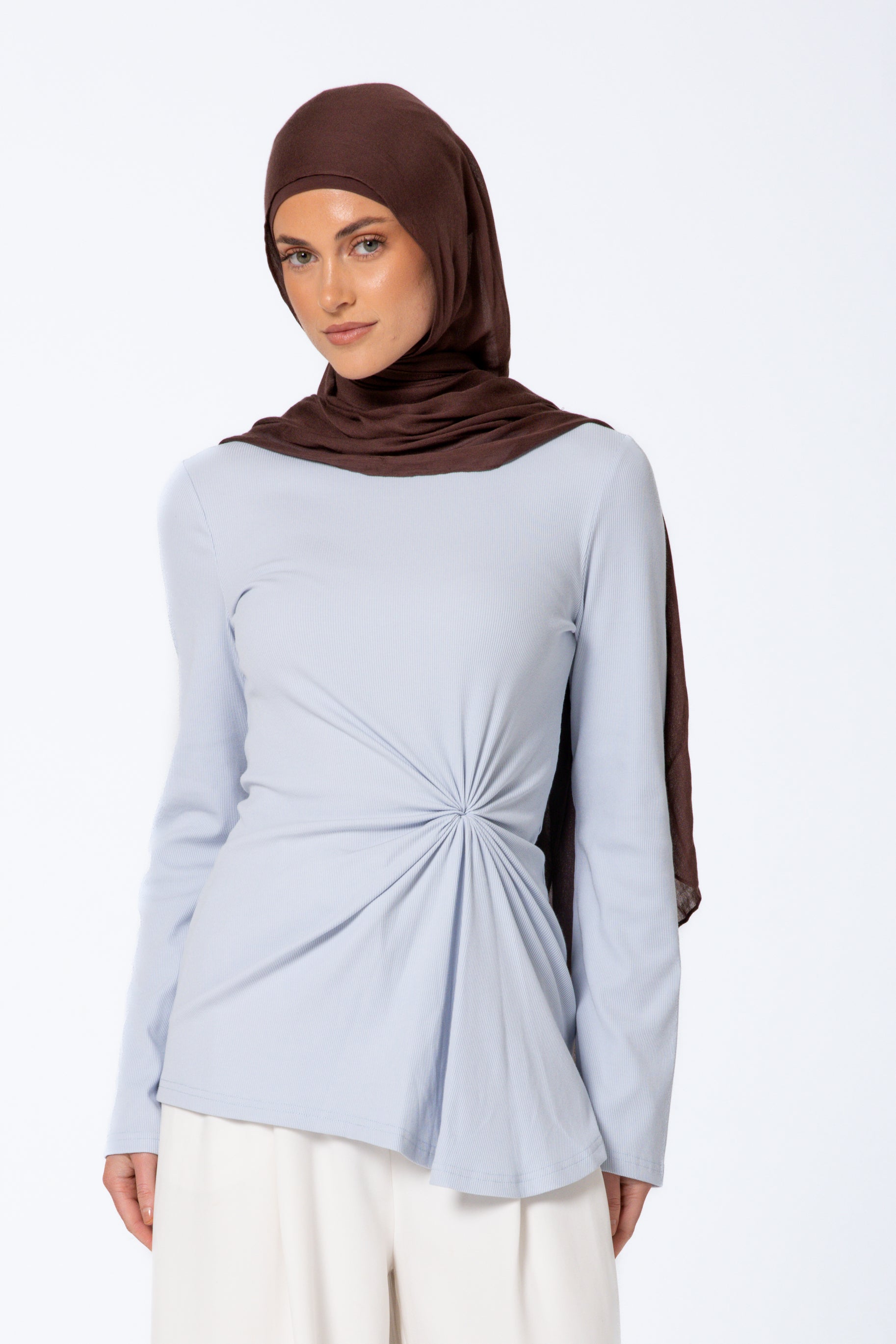 Daria Detail Top - Powder Blue