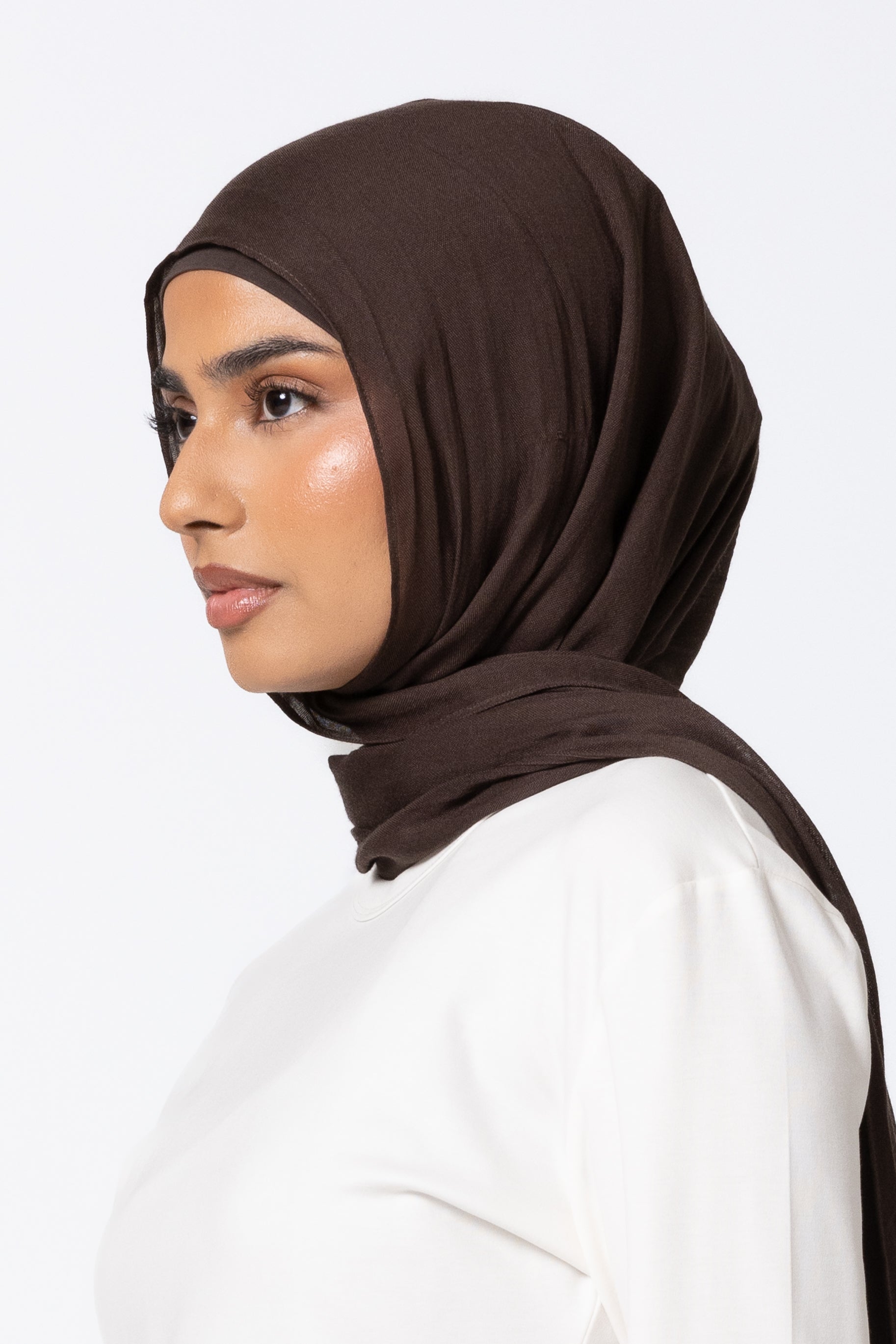 Single Stitched Modal Hijab Set - Peppercorn