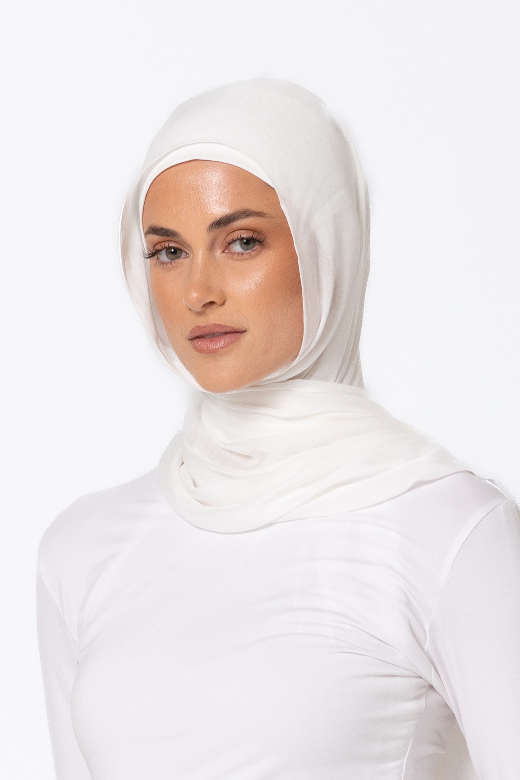 Single Stitched Modal Hijab Set - White