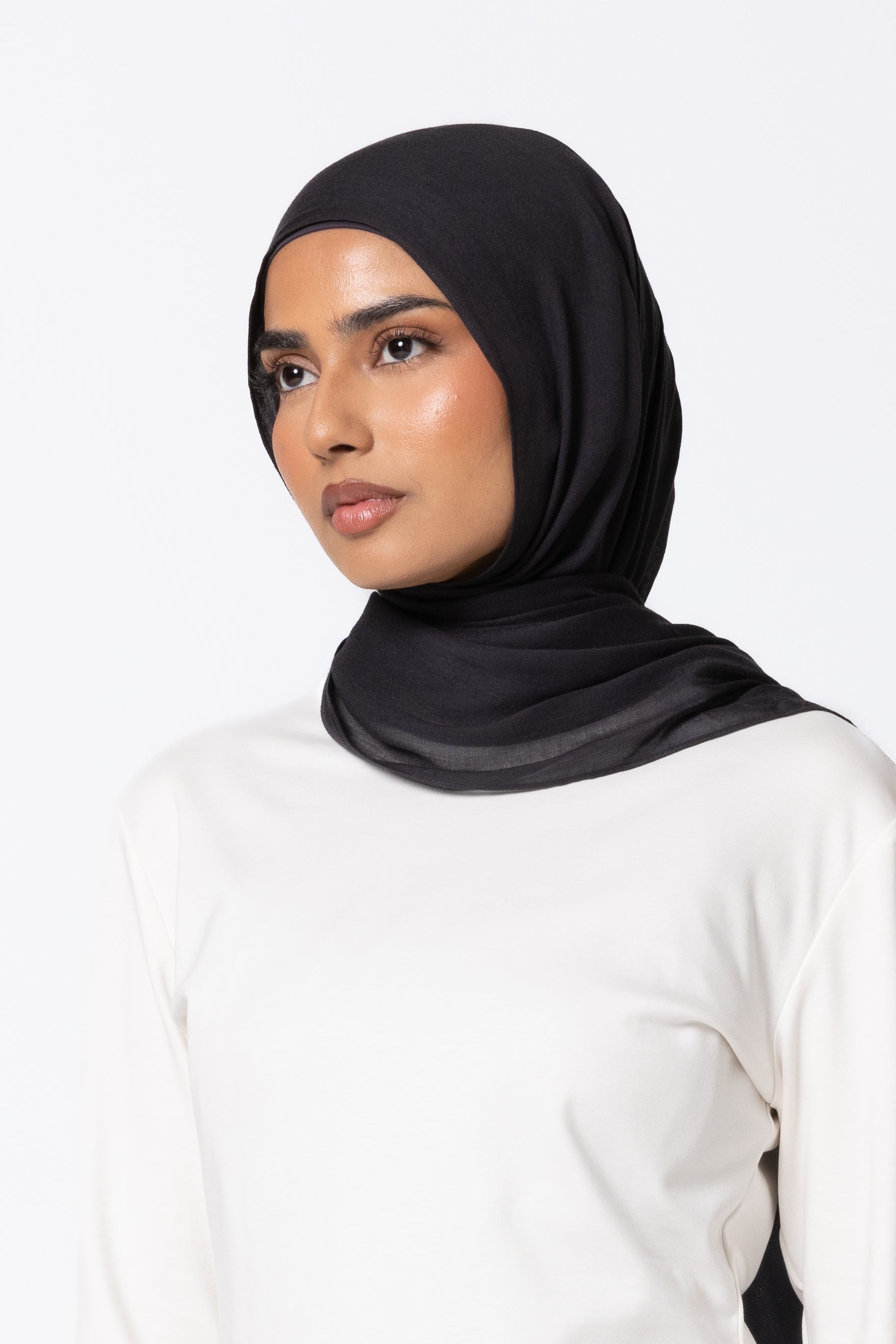 Single Stitched Modal Hijab Set - Deep Ocean