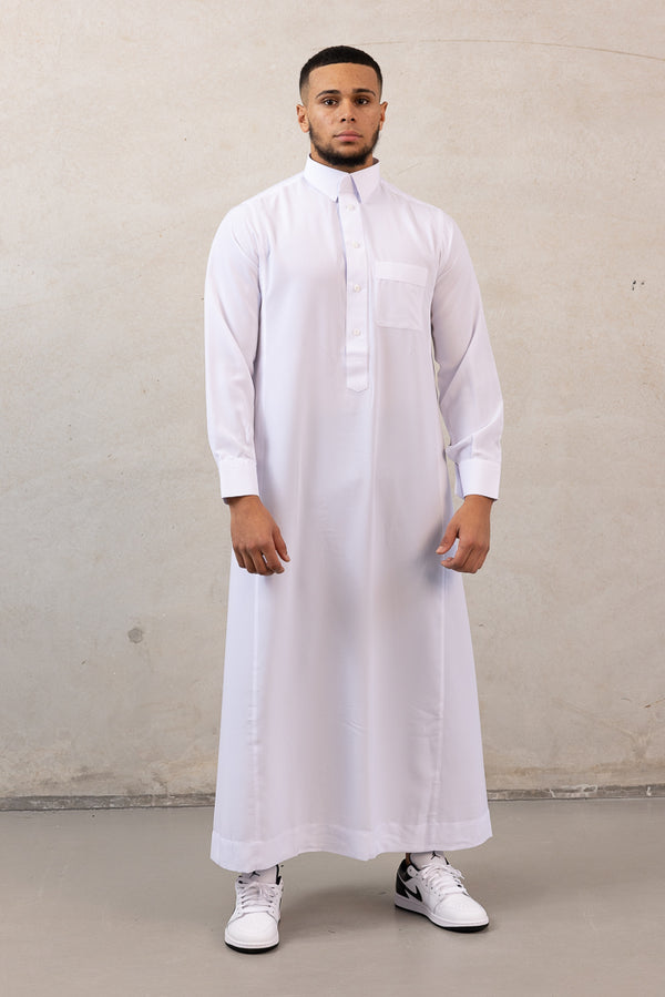 Men's Daffah Thobe - 2 White - Style B