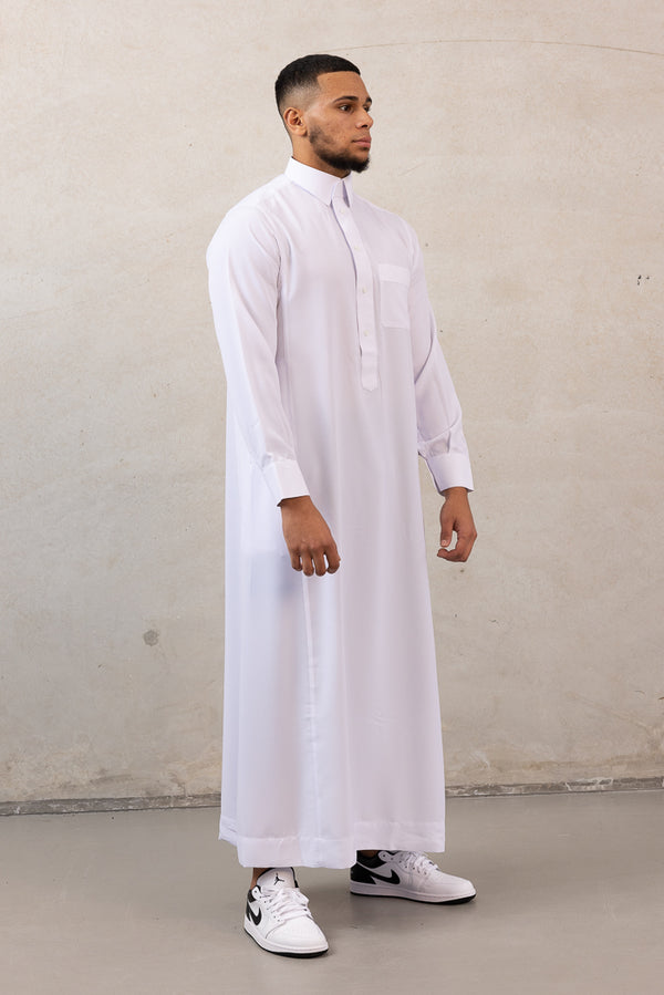 Men's Daffah Thobe - 2 White - Style B