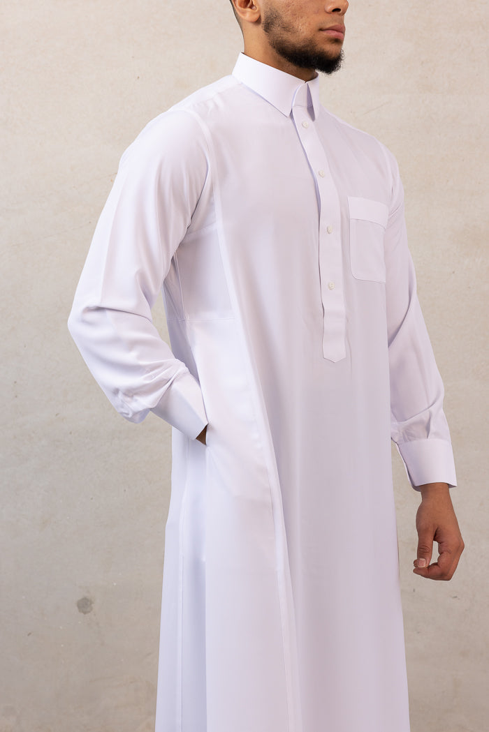 Men's Daffah Thobe - 2 White - Style B