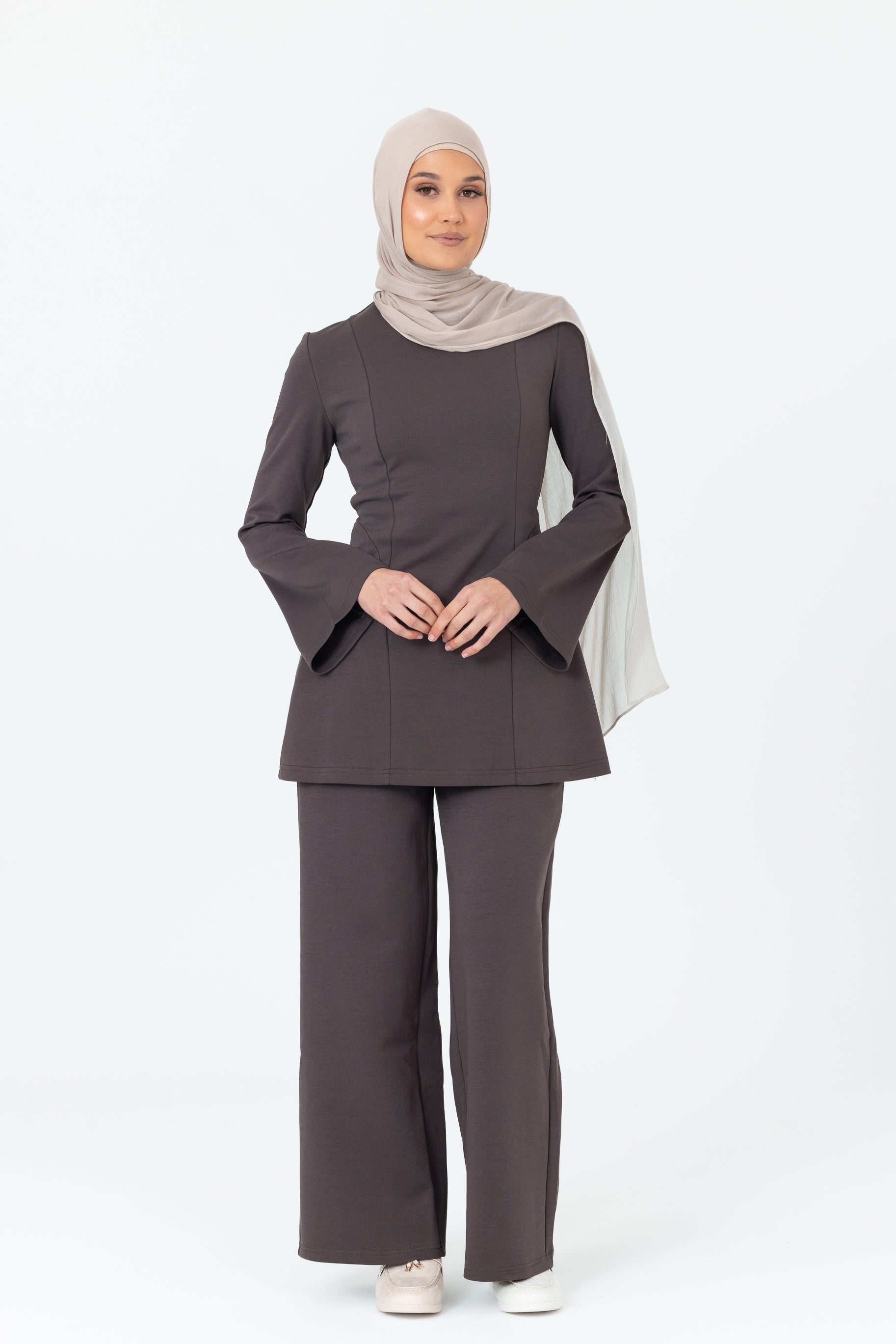 Cotton Contour Top - Charcoal