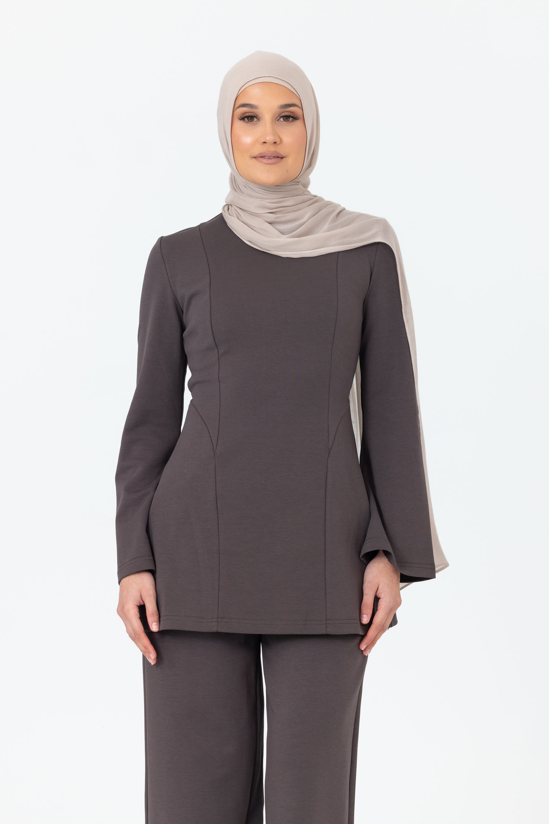 Cotton Contour Top - Charcoal