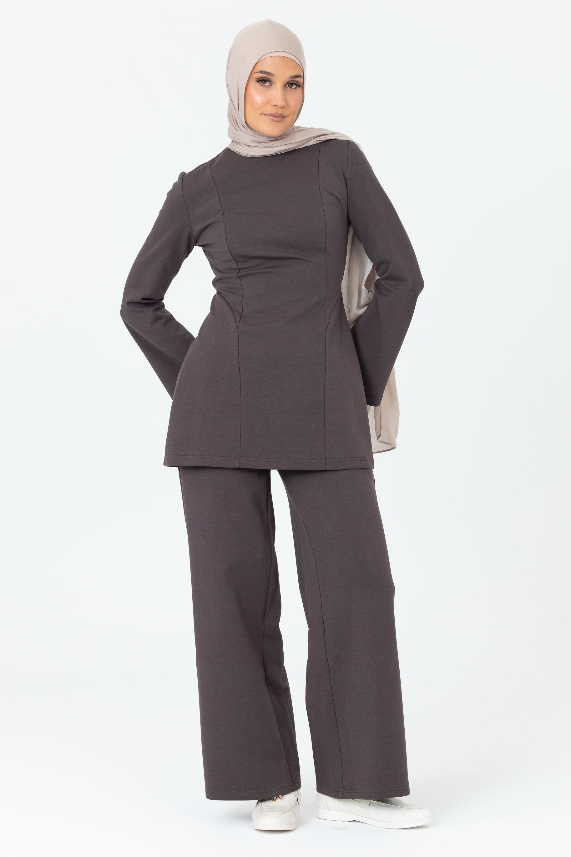 Cotton Contour Pants - Charcoal
