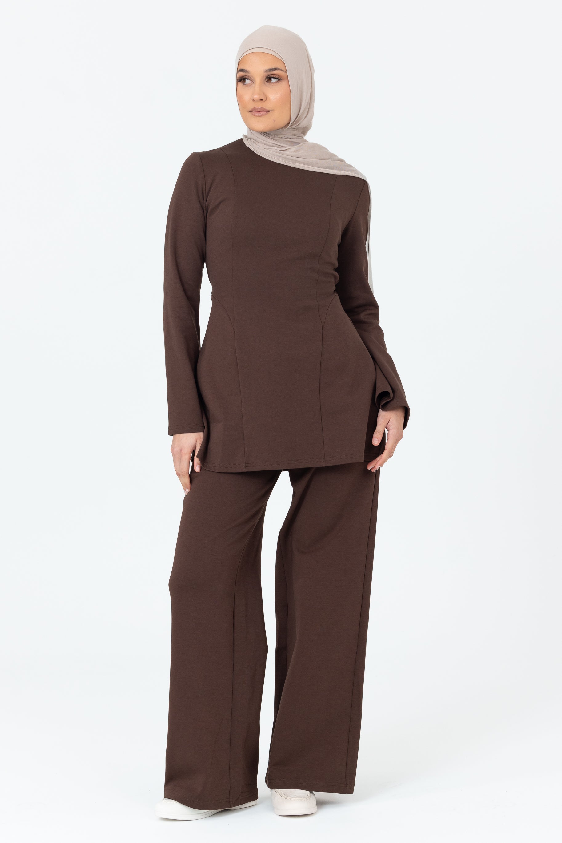 Cotton Contour Pants - Brown