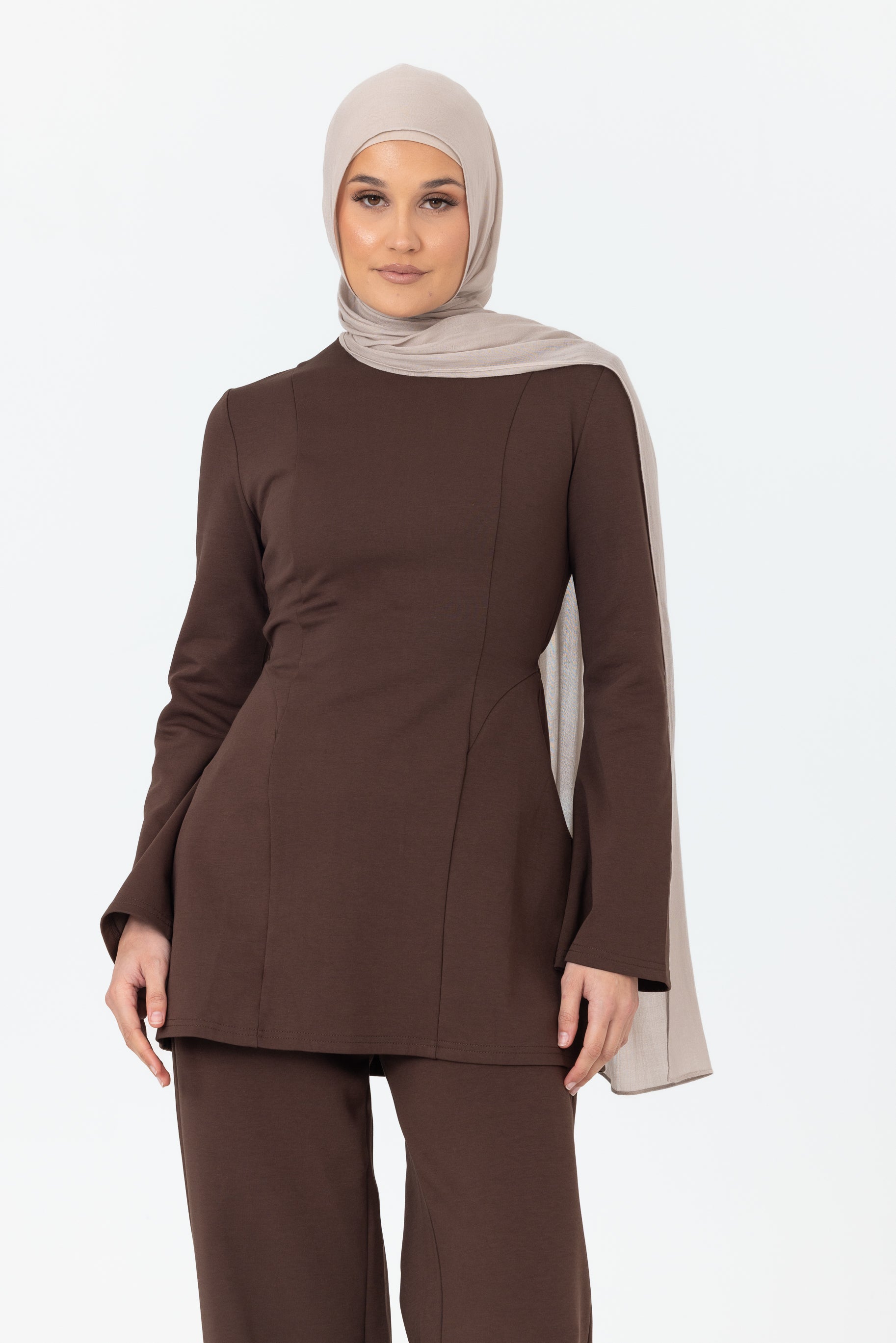 Cotton Contour Top - Brown