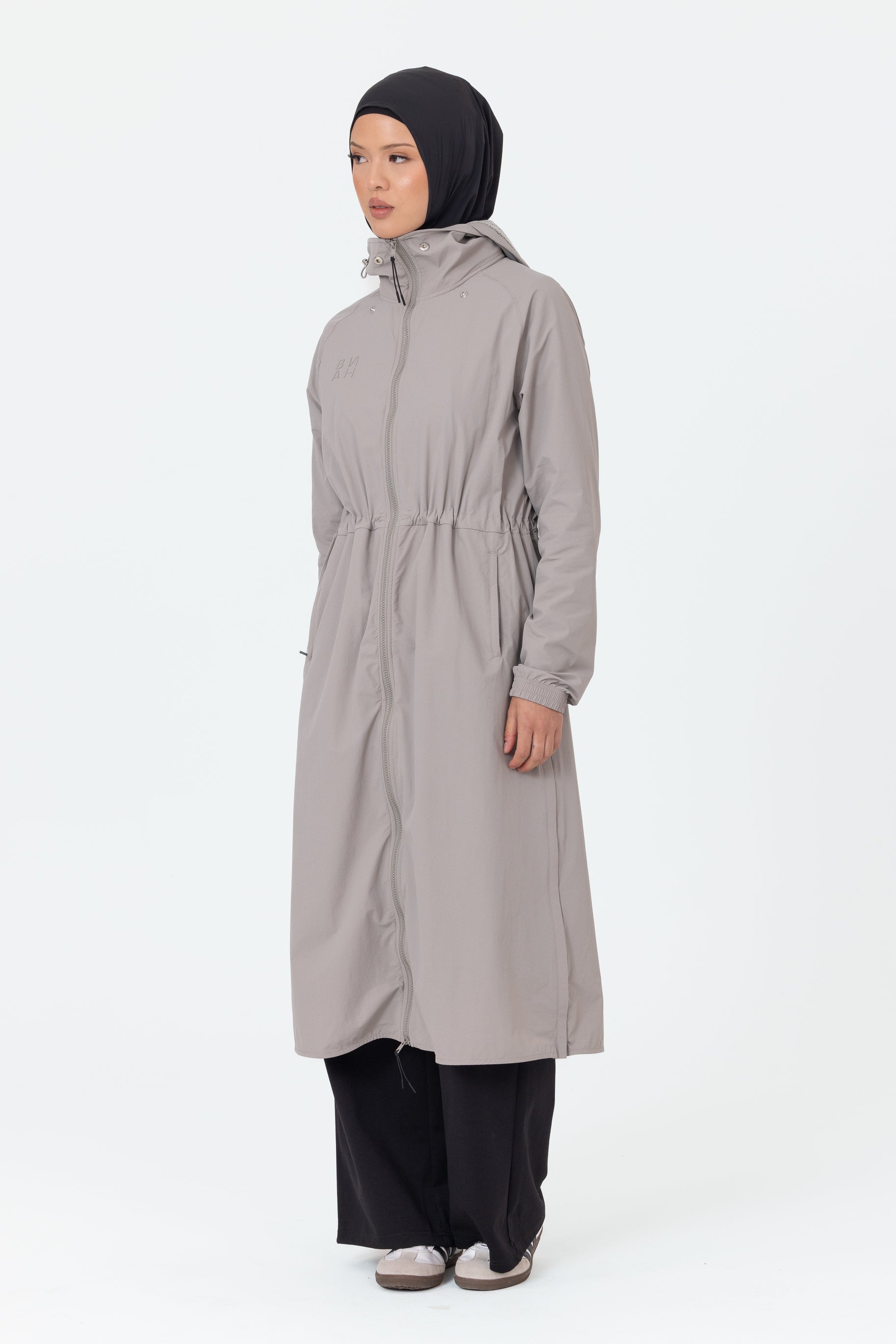Everyday Zip Up Trench - Dove Grey