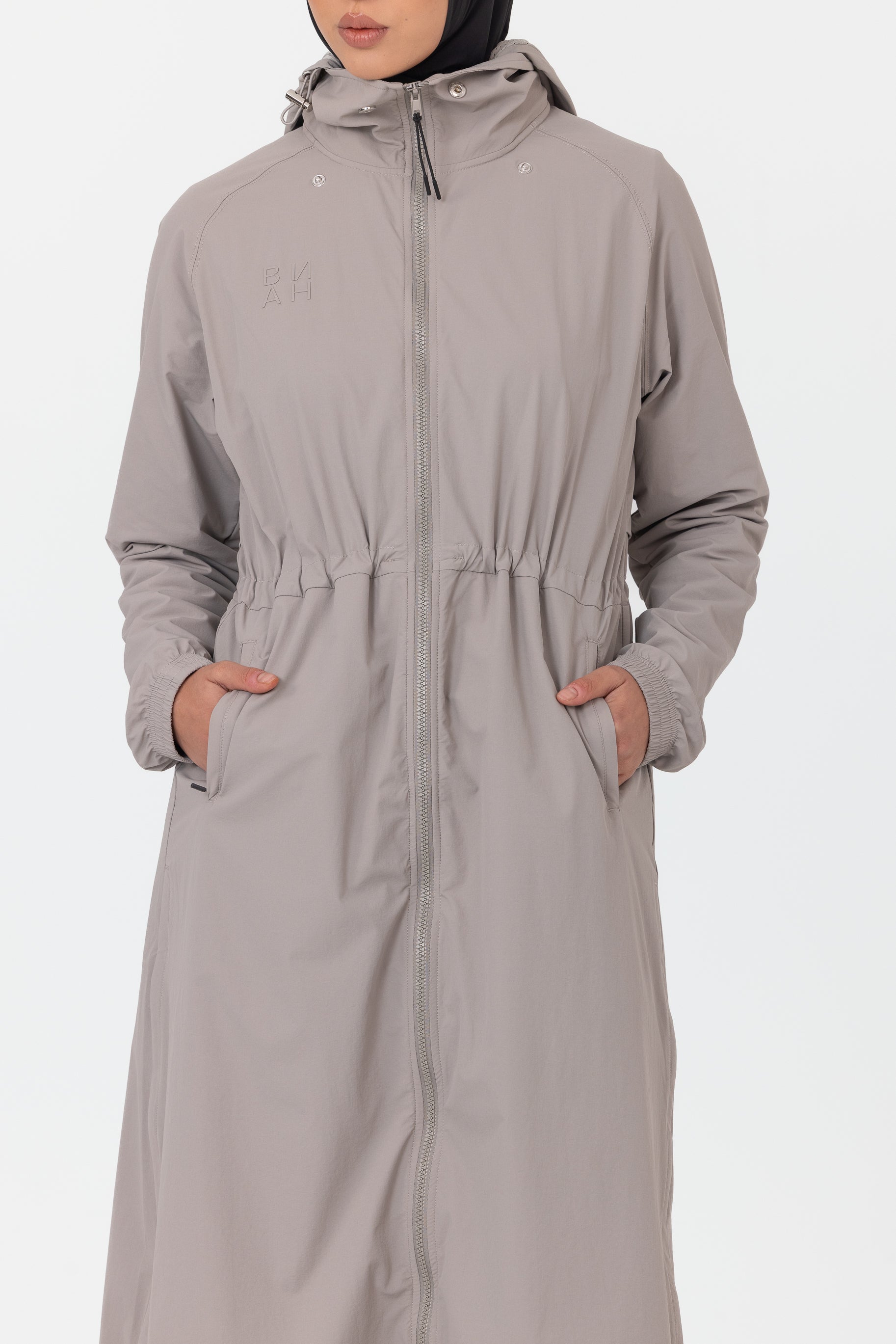 Everyday Zip Up Trench - Dove Grey
