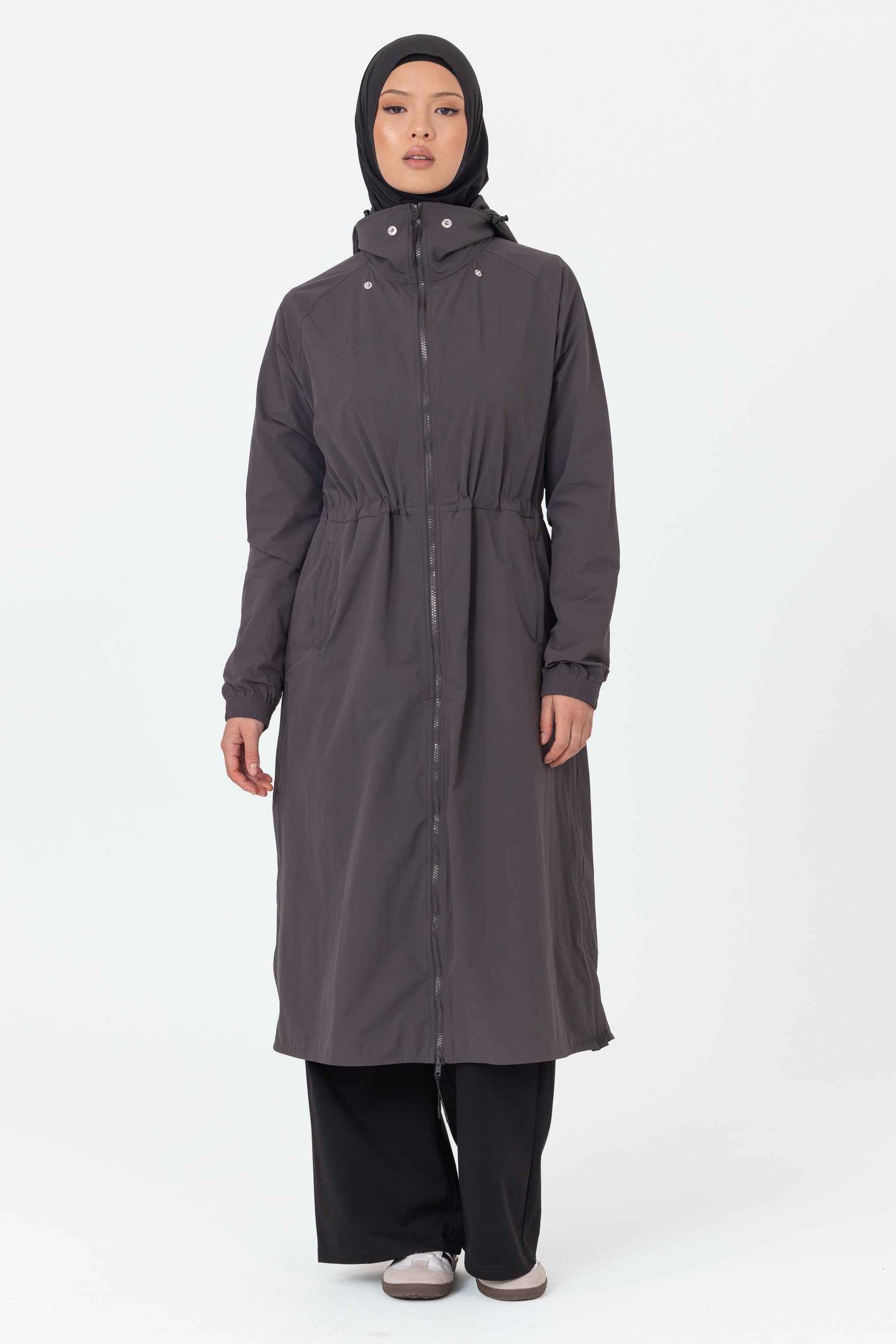 Everyday Zip Up Trench - Charcoal