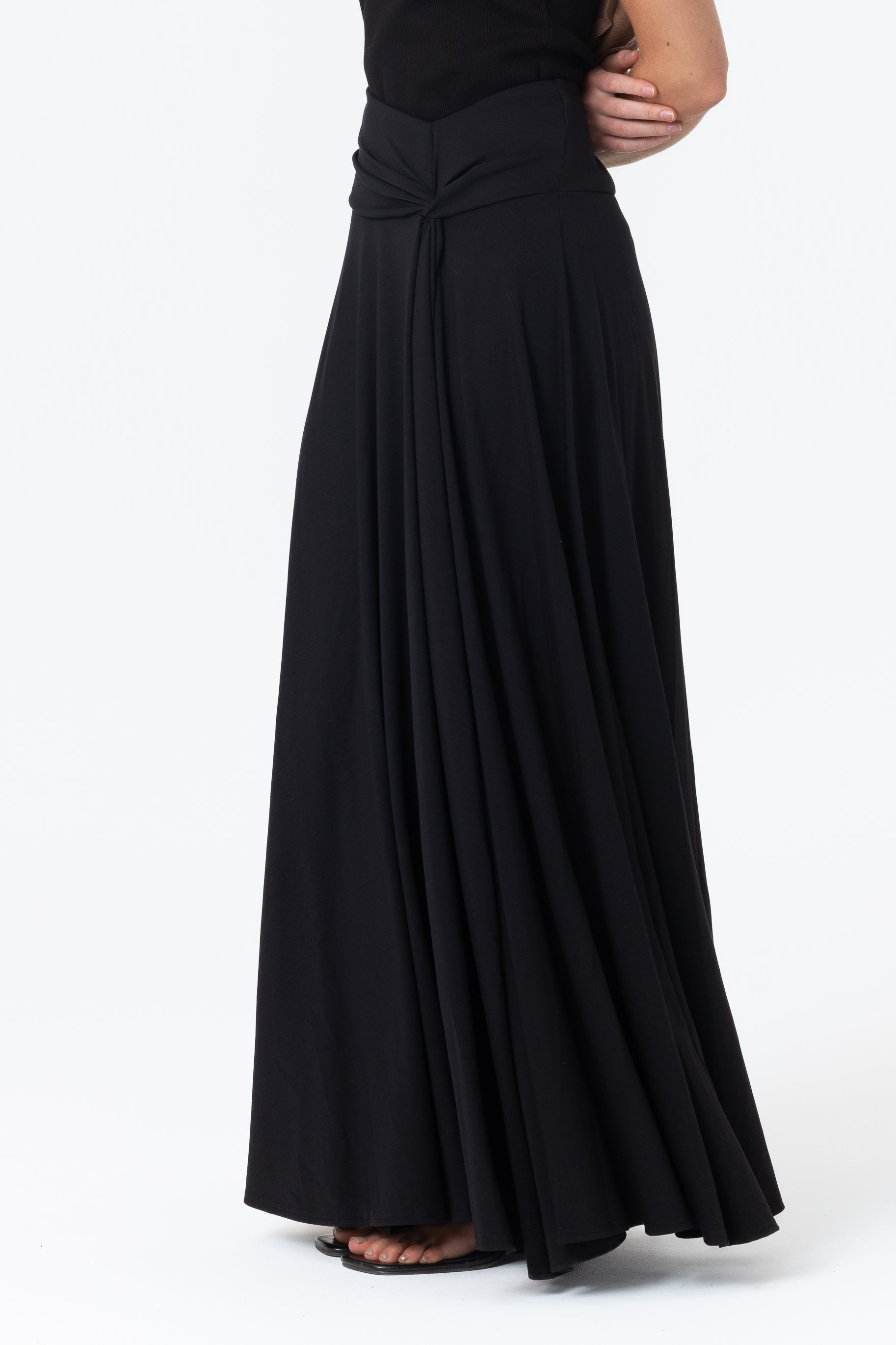 Jersey Twist Skirt - Black