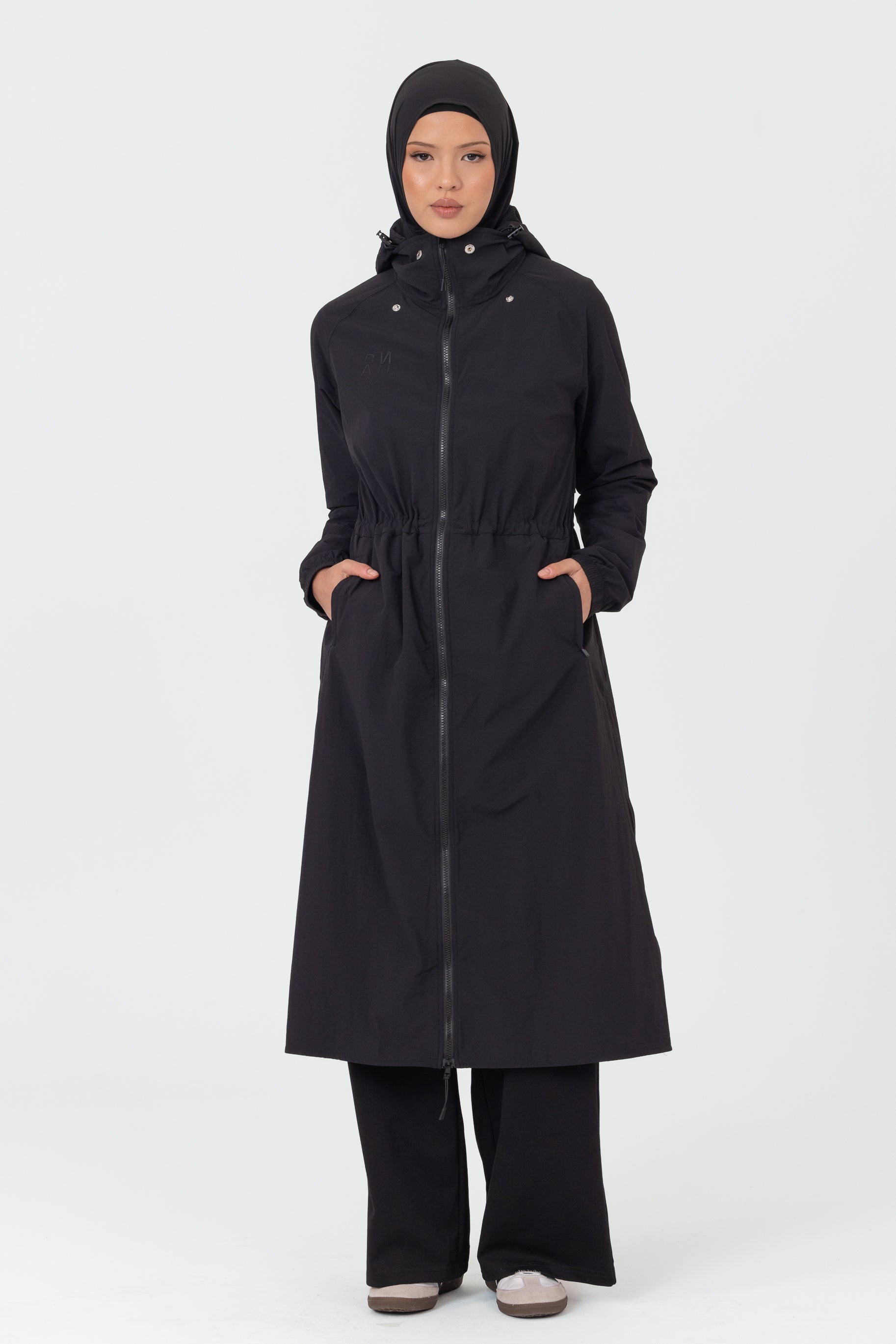 Everyday Zip Up Trench - Black