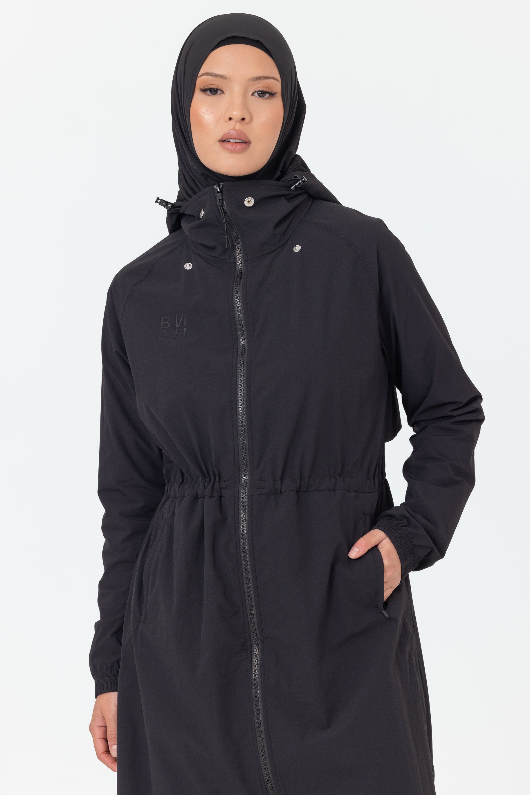 Everyday Zip Up Trench - Black