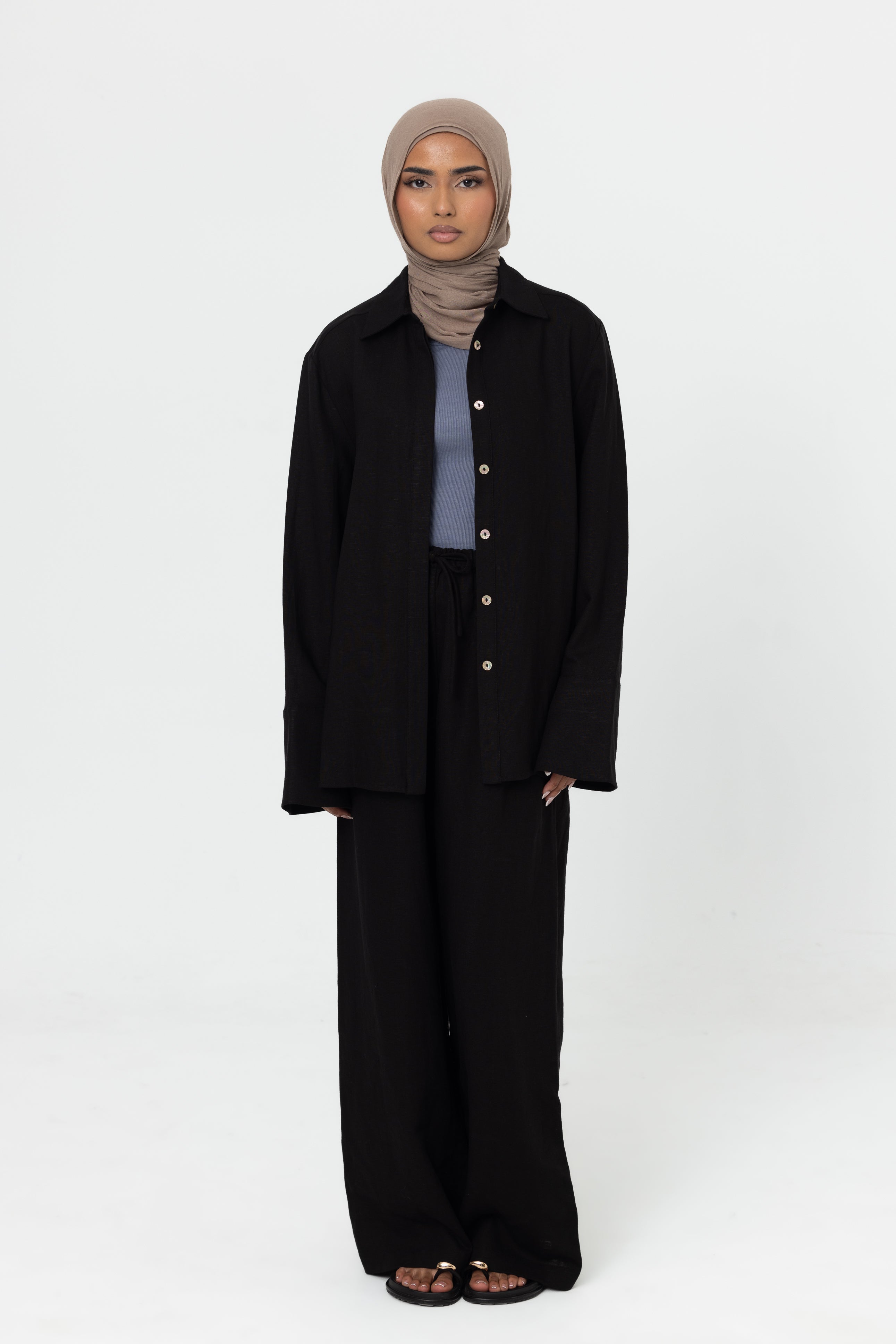 Gianna Button Up Shirt - Black