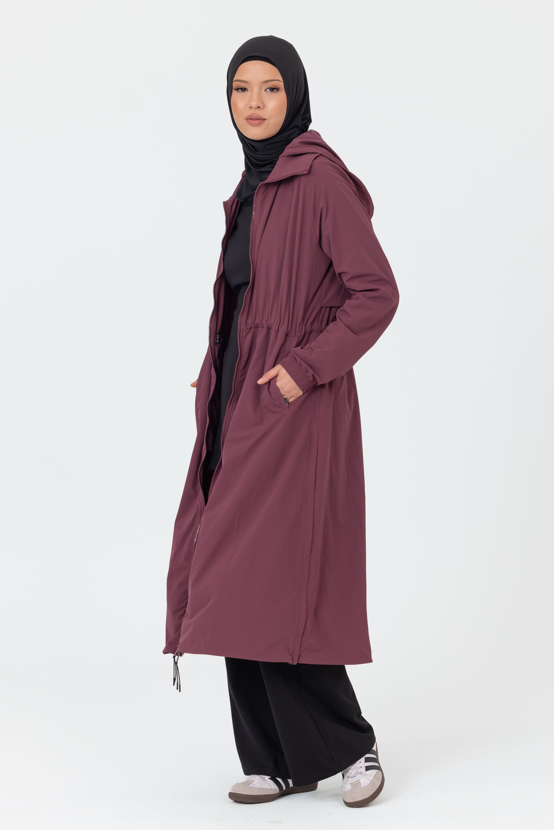Everyday Zip Up Trench - Berry