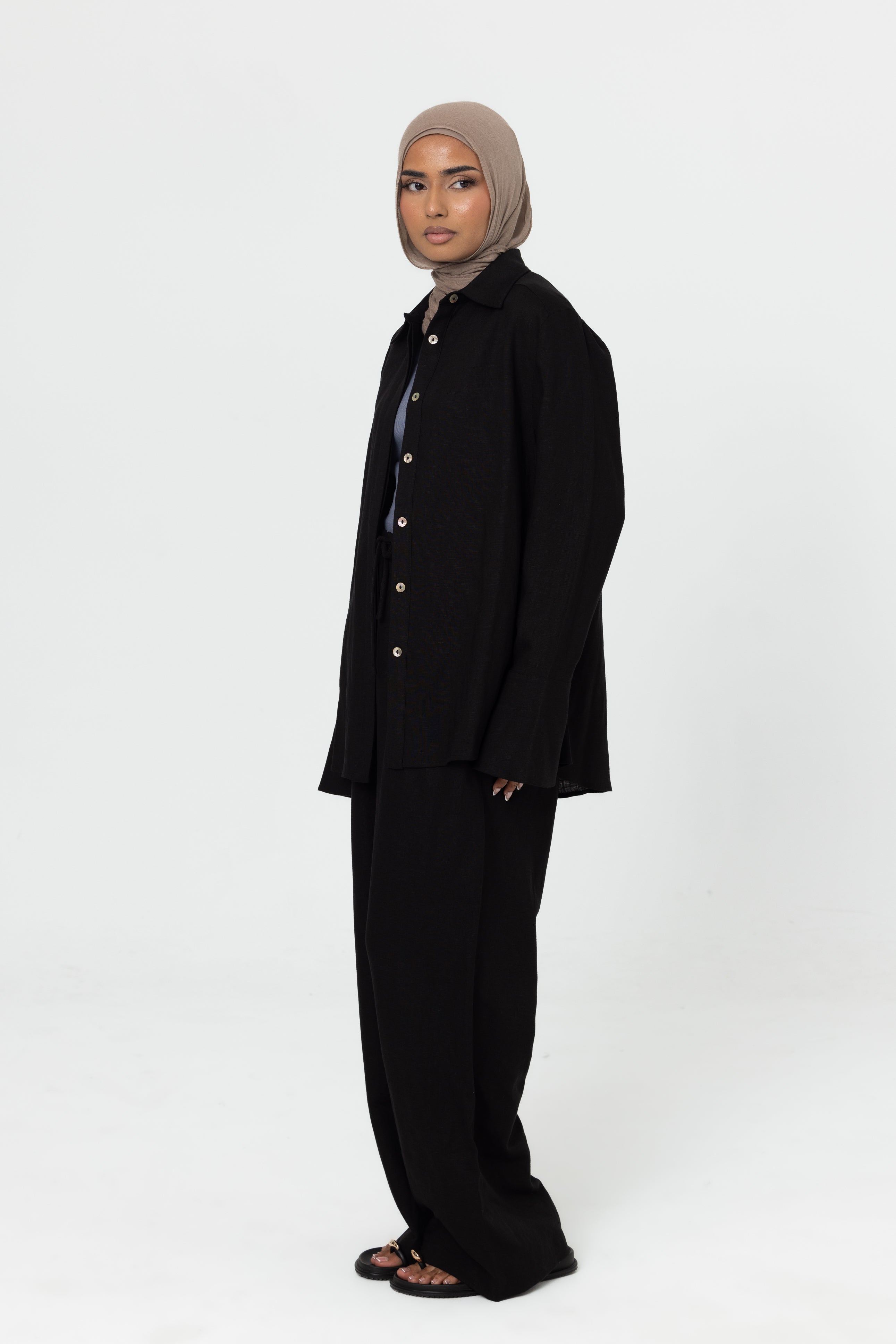 Gianna Button Up Shirt - Black