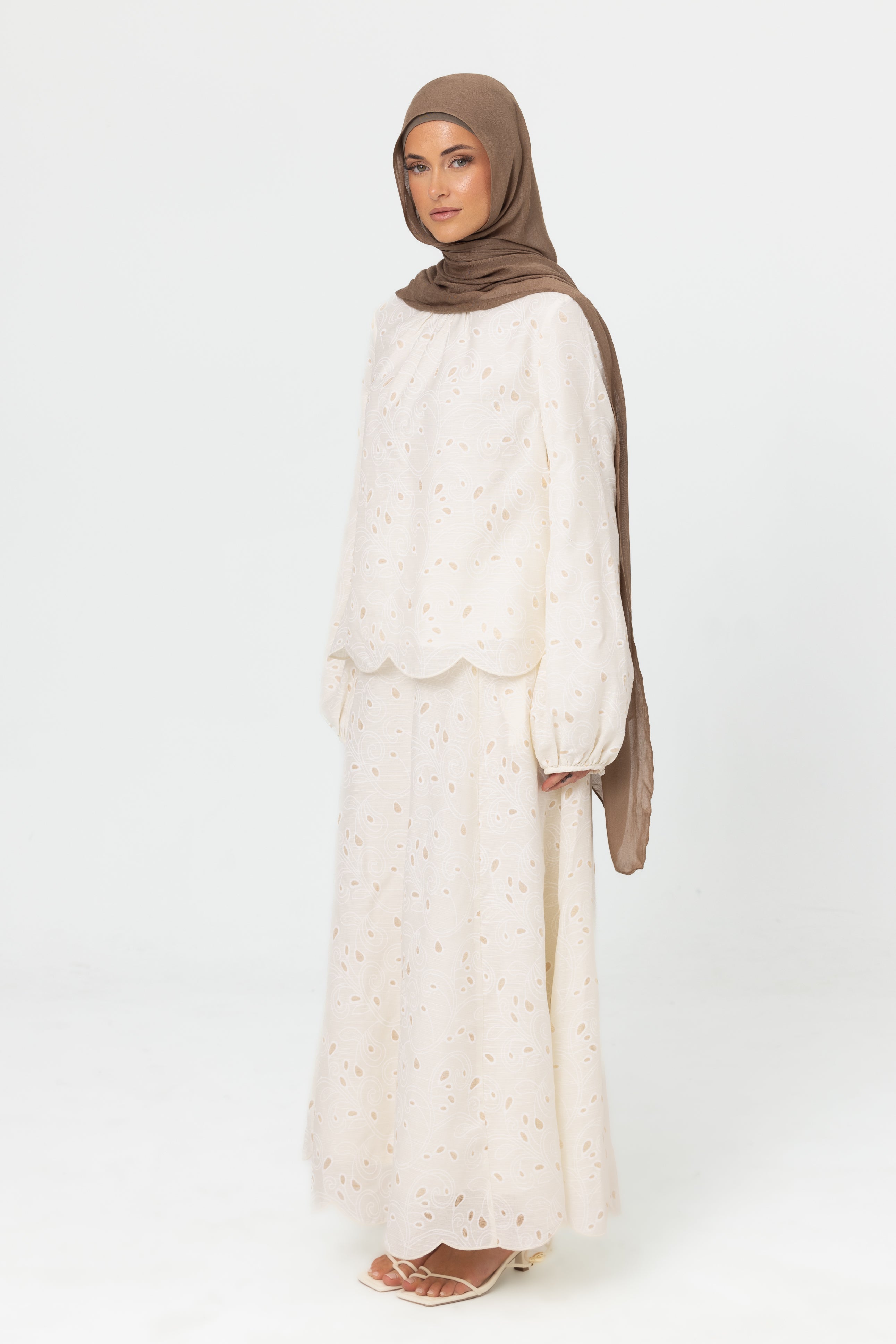 Nasma Embroidered Top - White