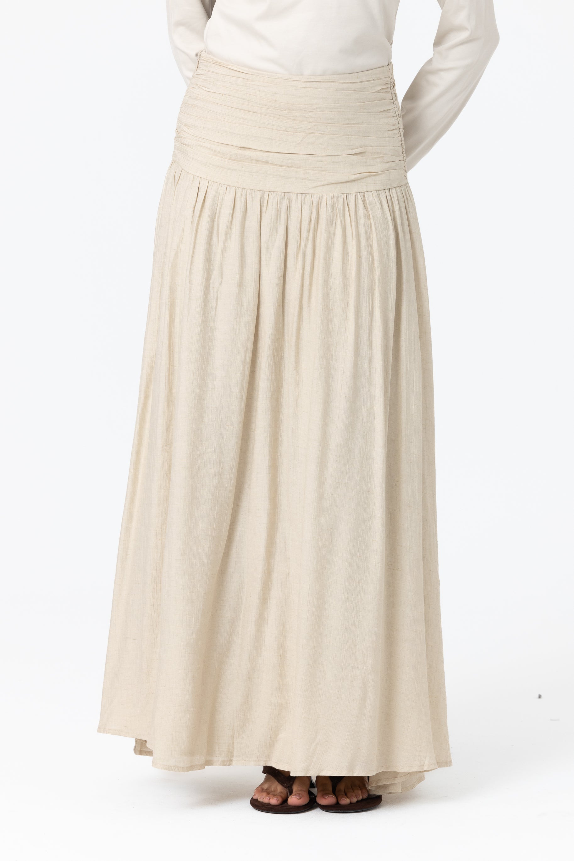 Noelle Ruched Skirt - Sand