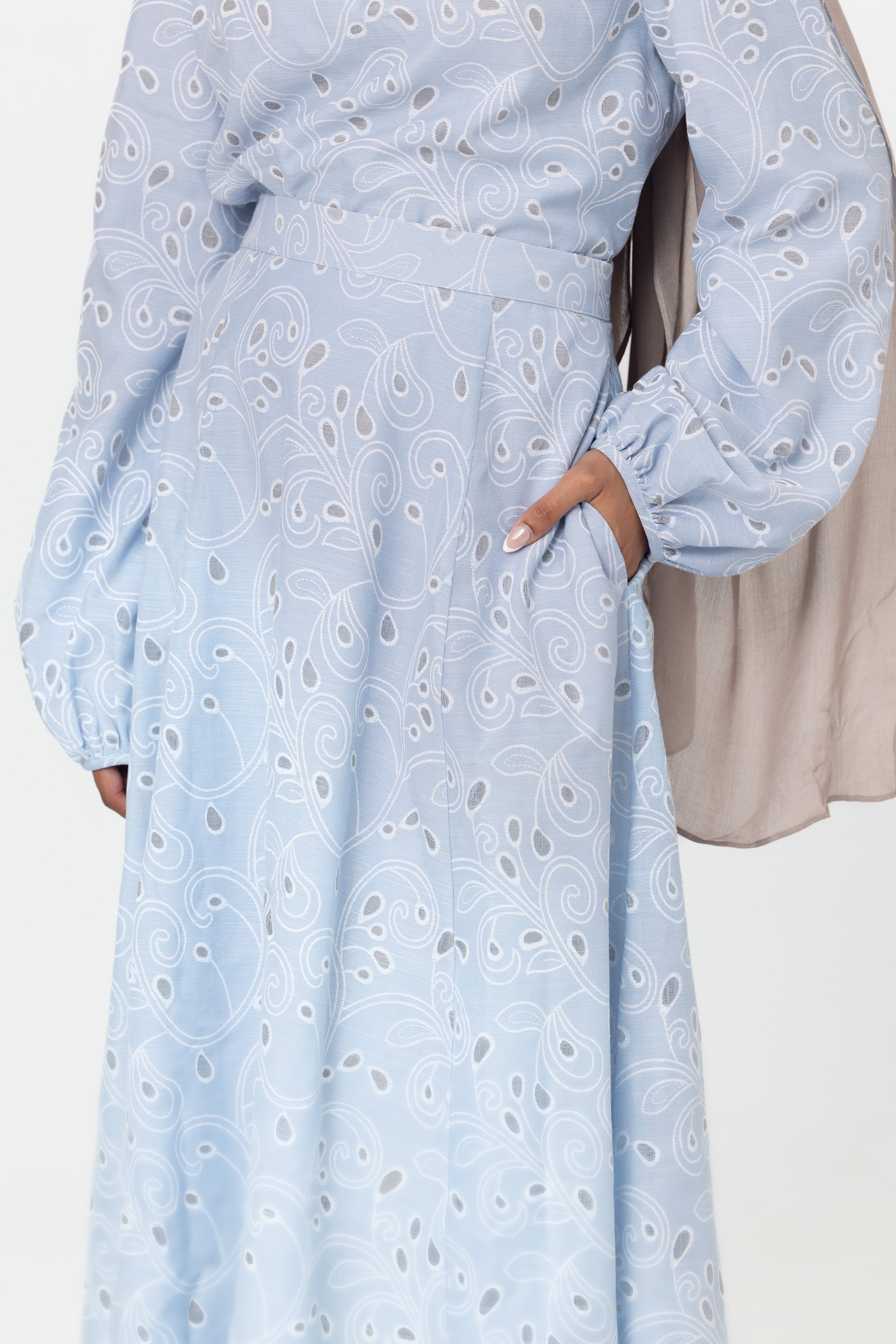 Nasma Embroidered Skirt - Blue