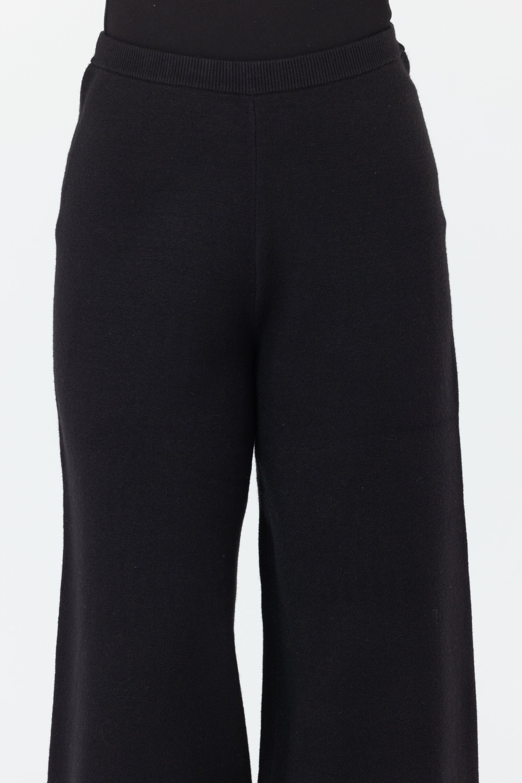 Marea Knit Wide Leg Pants - Black