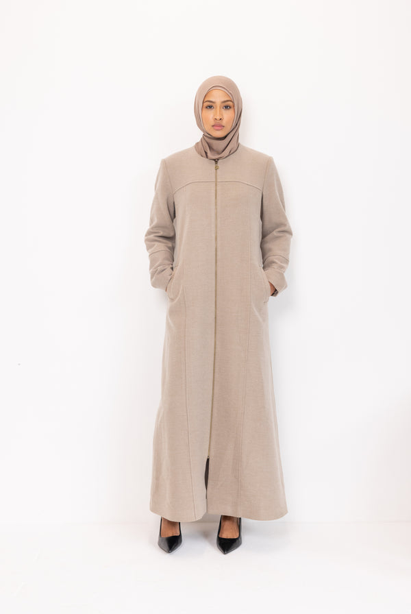Winter Plus size Abaya - Mocha