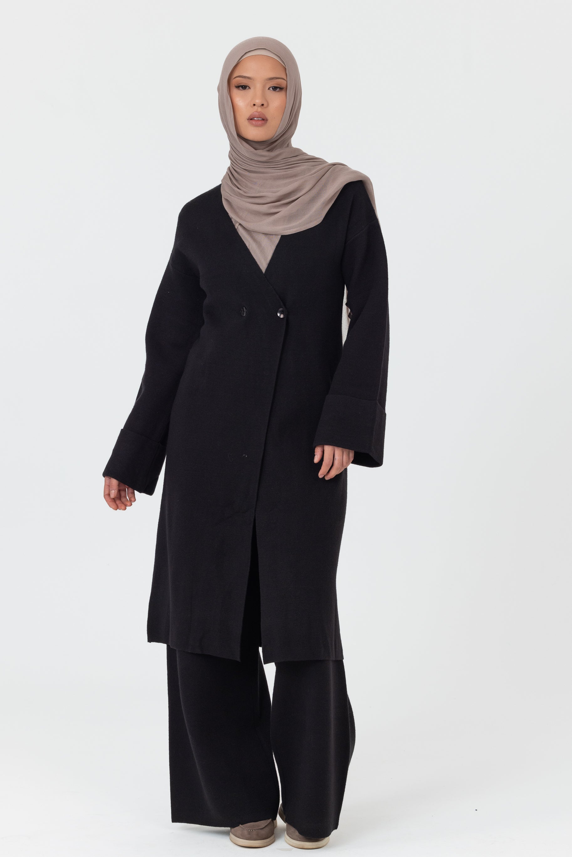 Marea Knit Longline Cardigan - Black