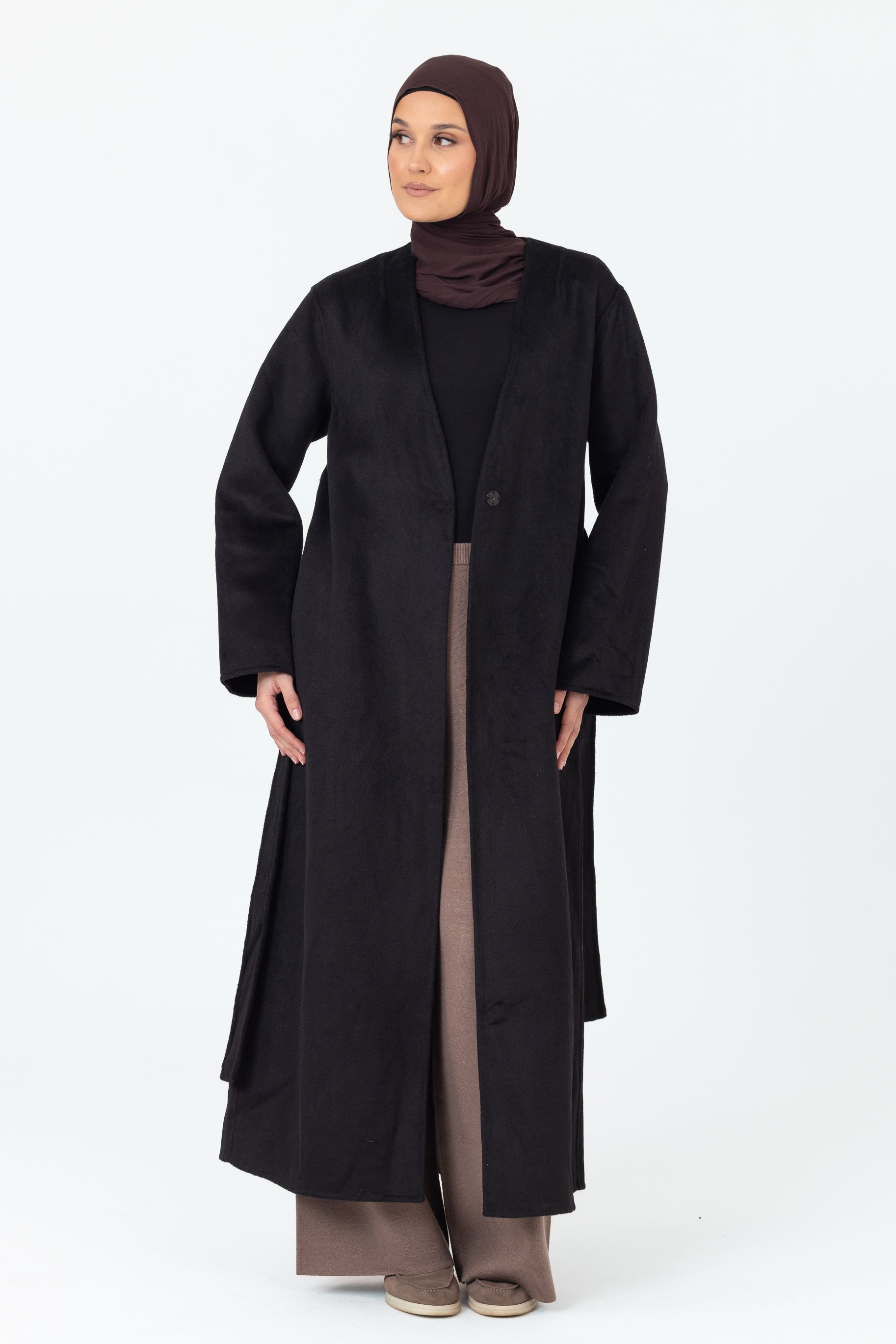 Tara Longline Coat - Black