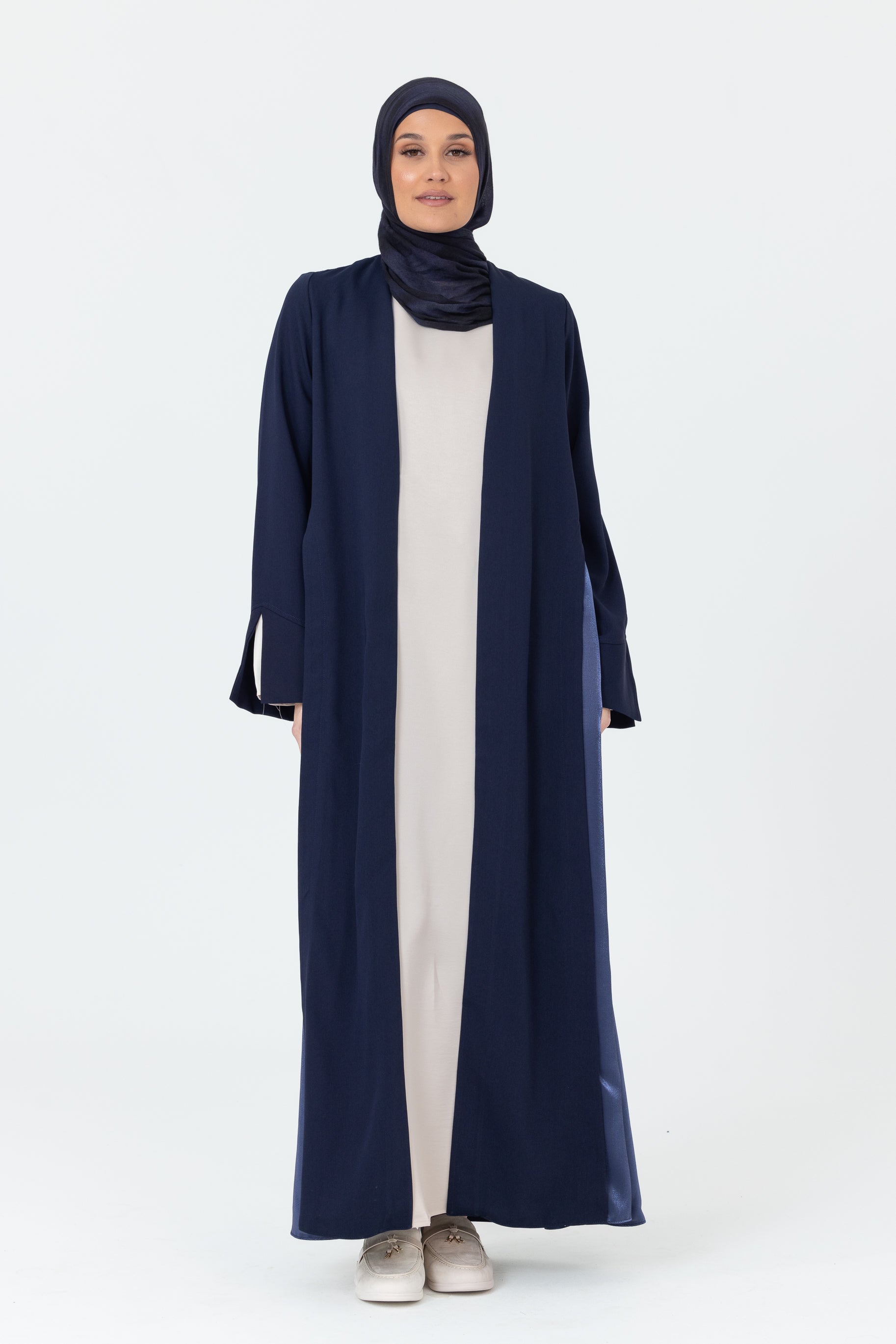 Lumina Open Abaya - Navy