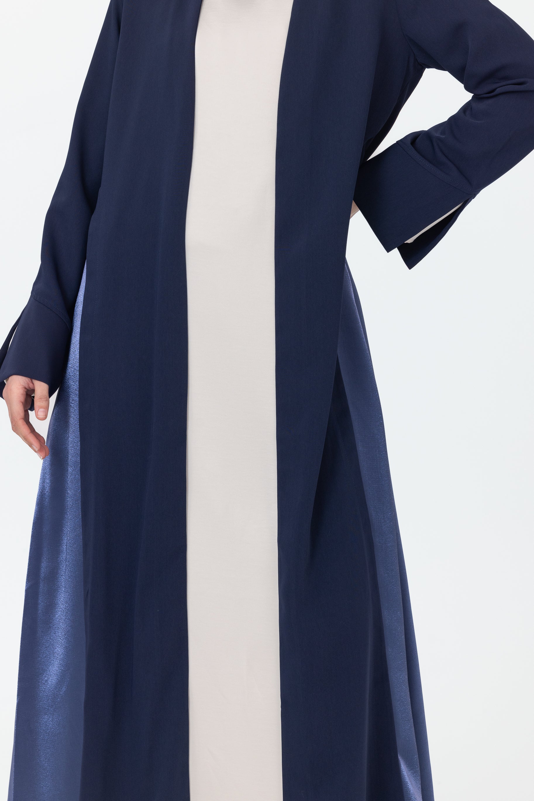 Lumina Open Abaya - Navy
