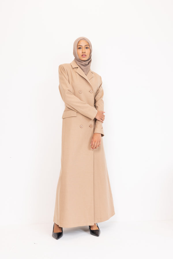 Tailored Winter Coat - Nude