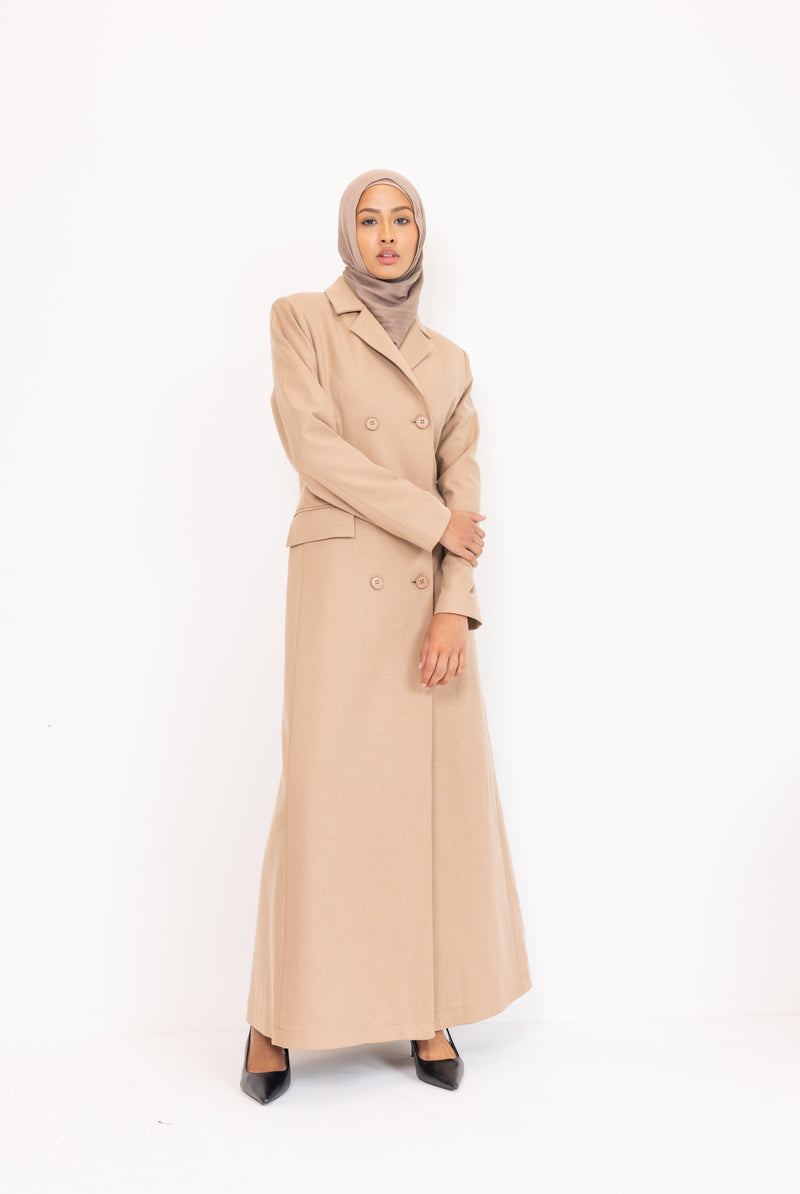 Tailored Winter Coat - Nude