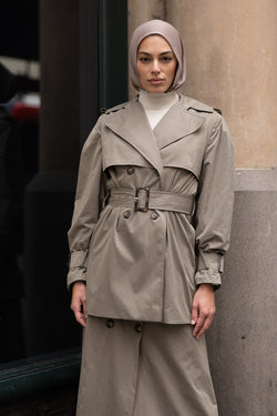 Soft Tailored Trench Coat - Khaki