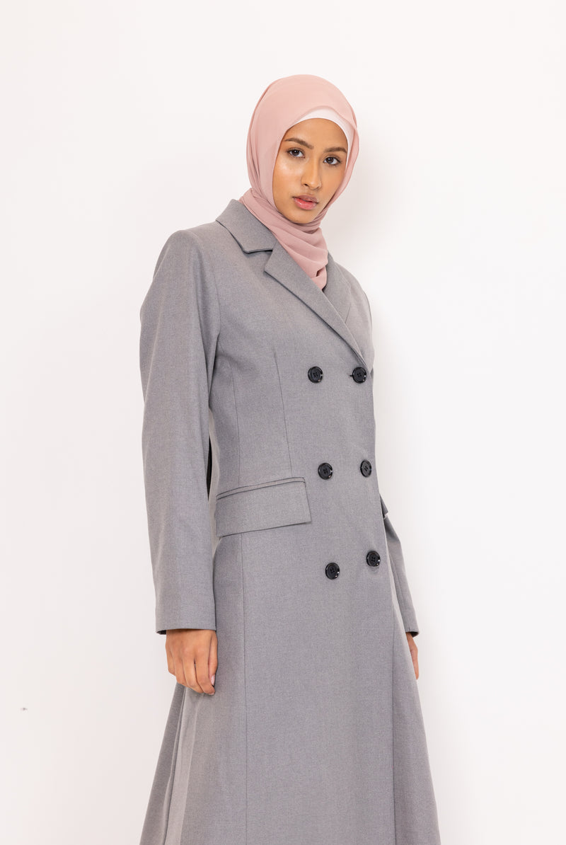 Tailored Winter Coat - Grey