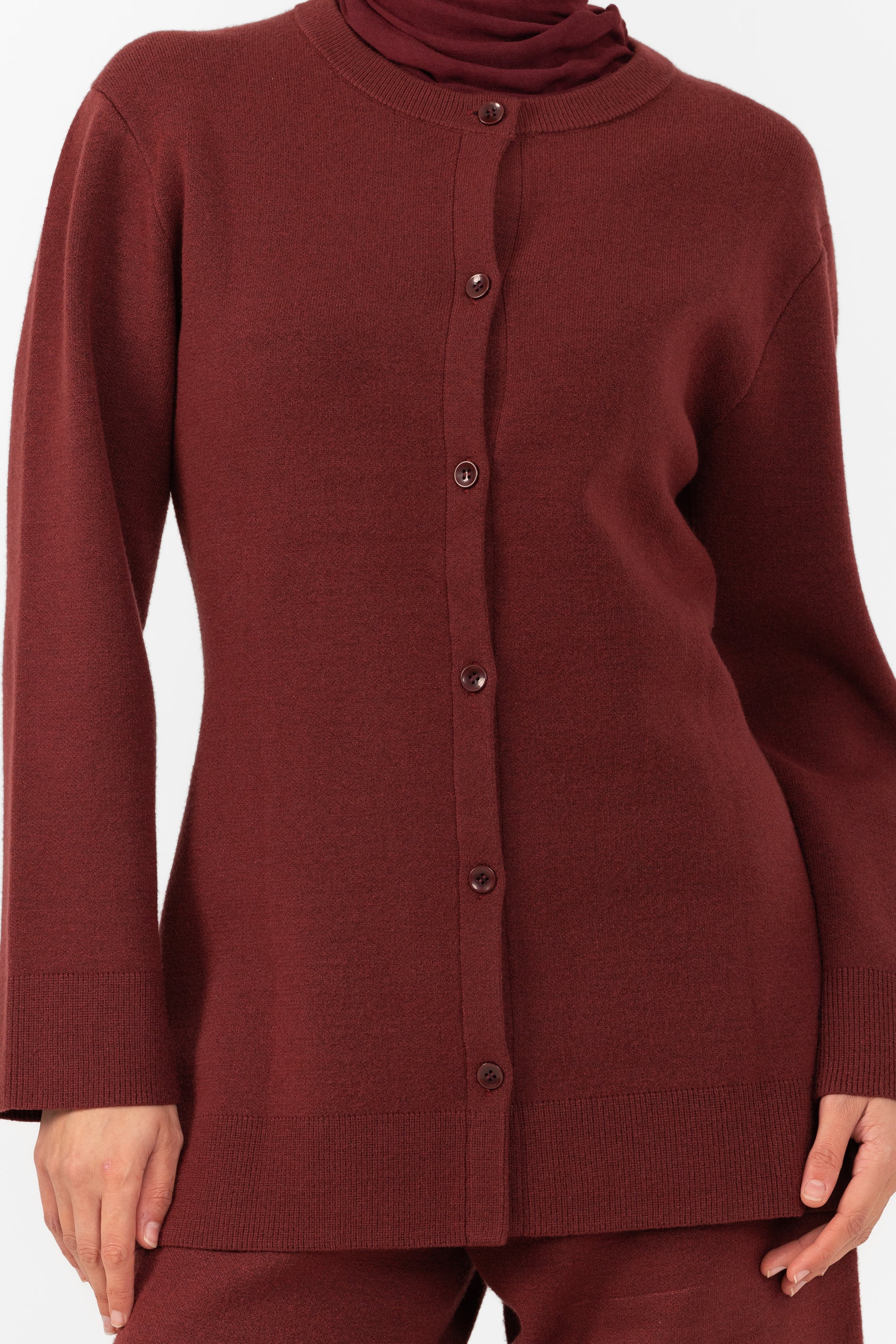 Marea Knit Cardigan - Burgundy