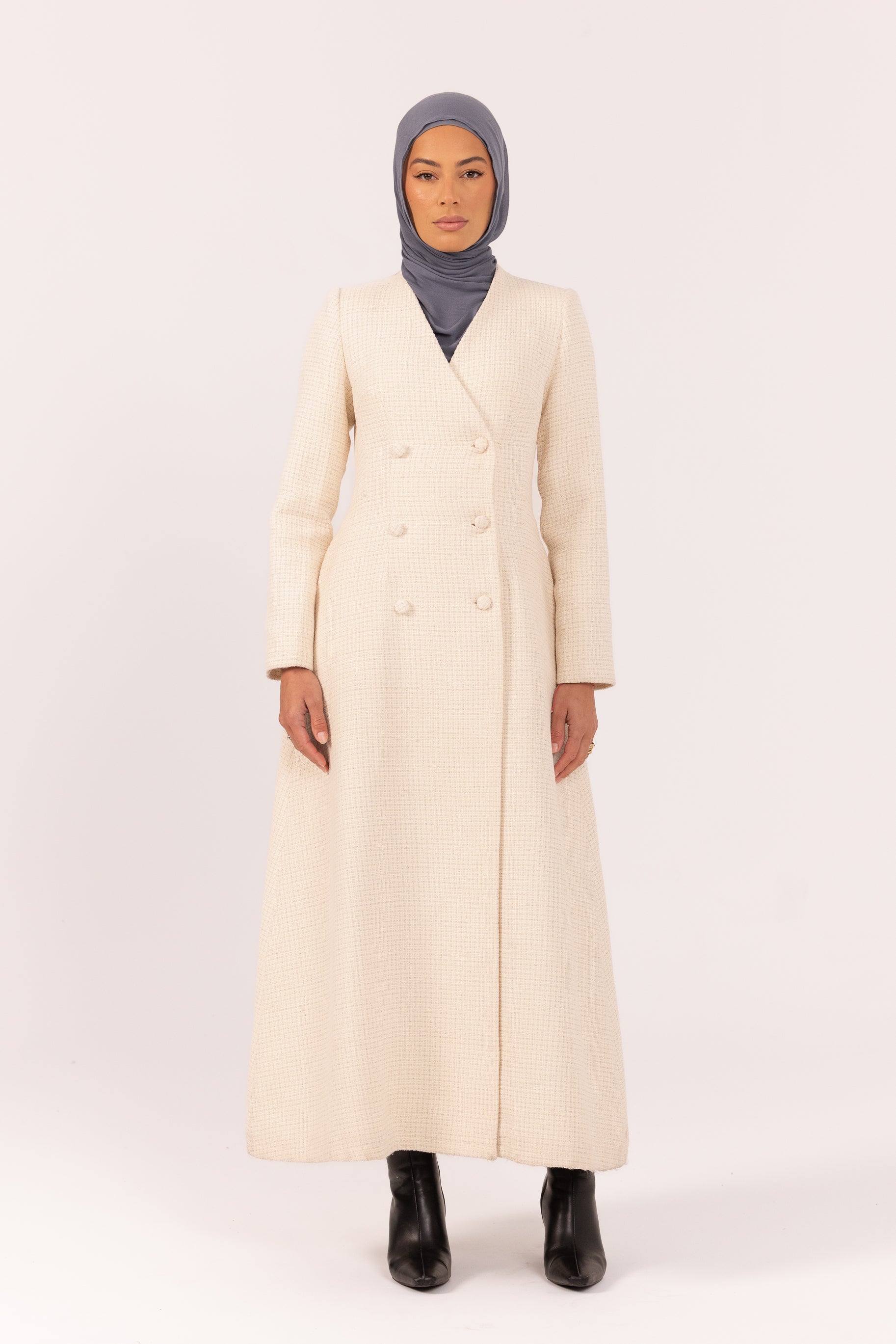 Naomi Tweed Dress - White