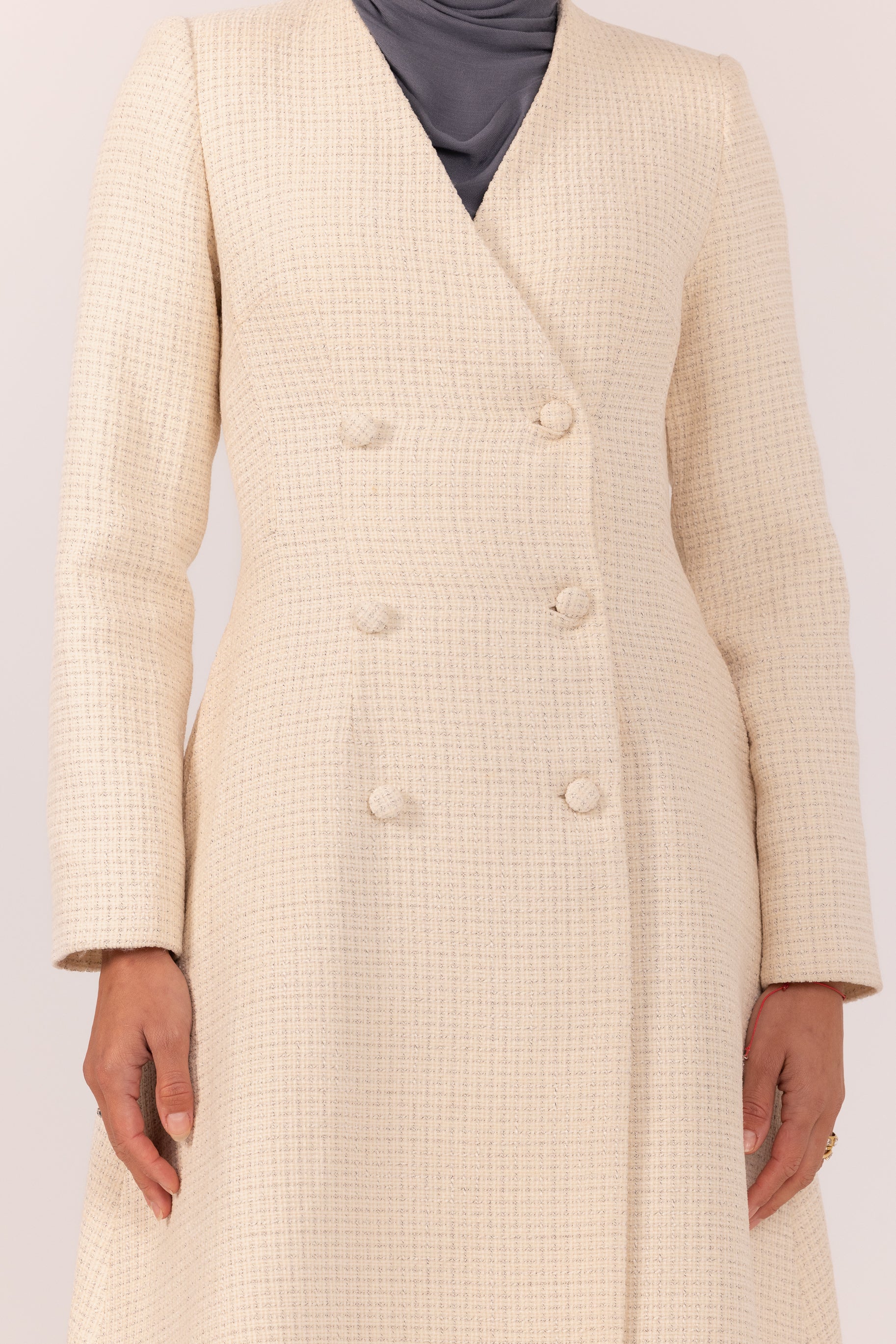 Naomi Tweed Dress - White