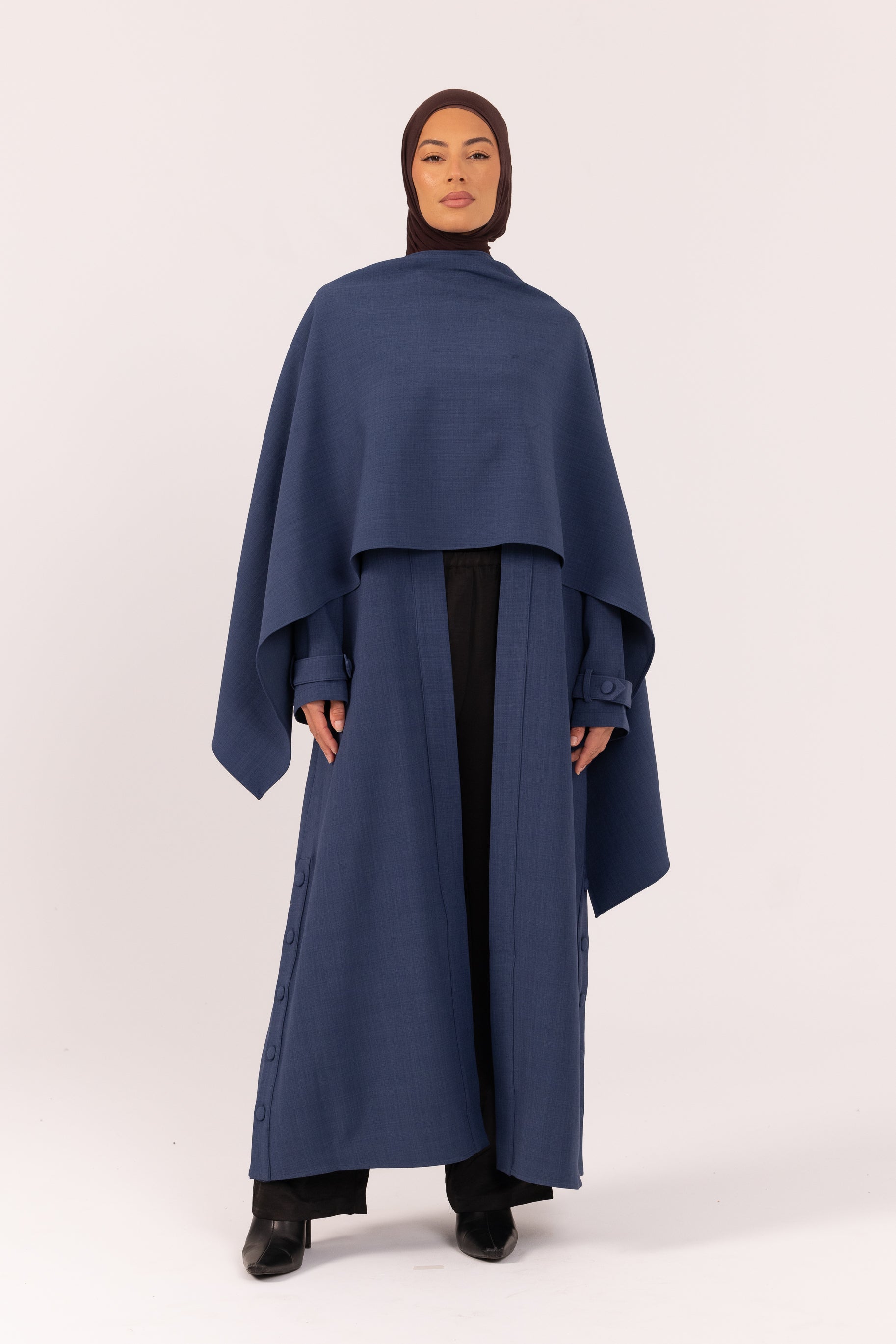Estella Coat Abaya - Blueberry