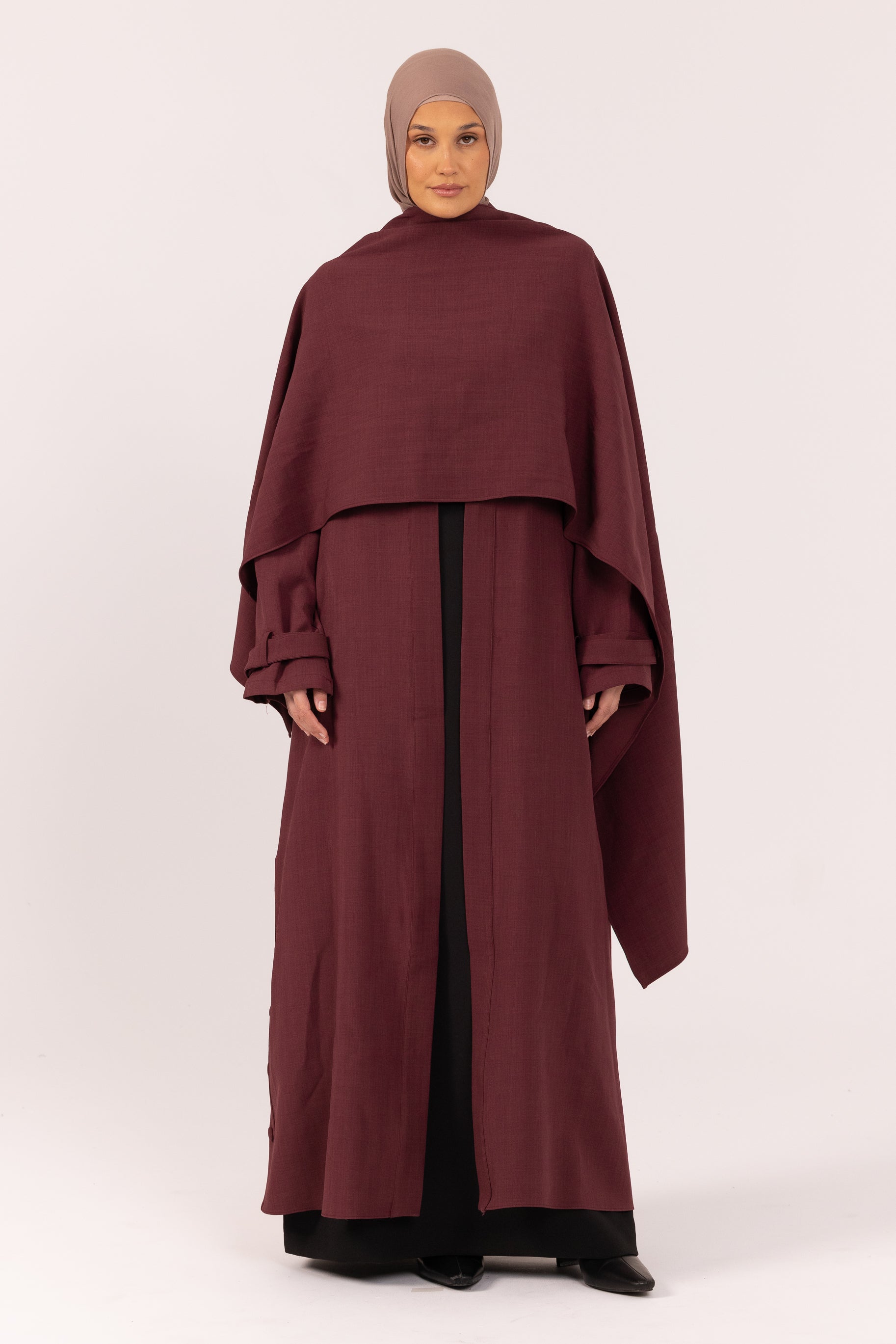 Estella Coat Abaya - Mulberry